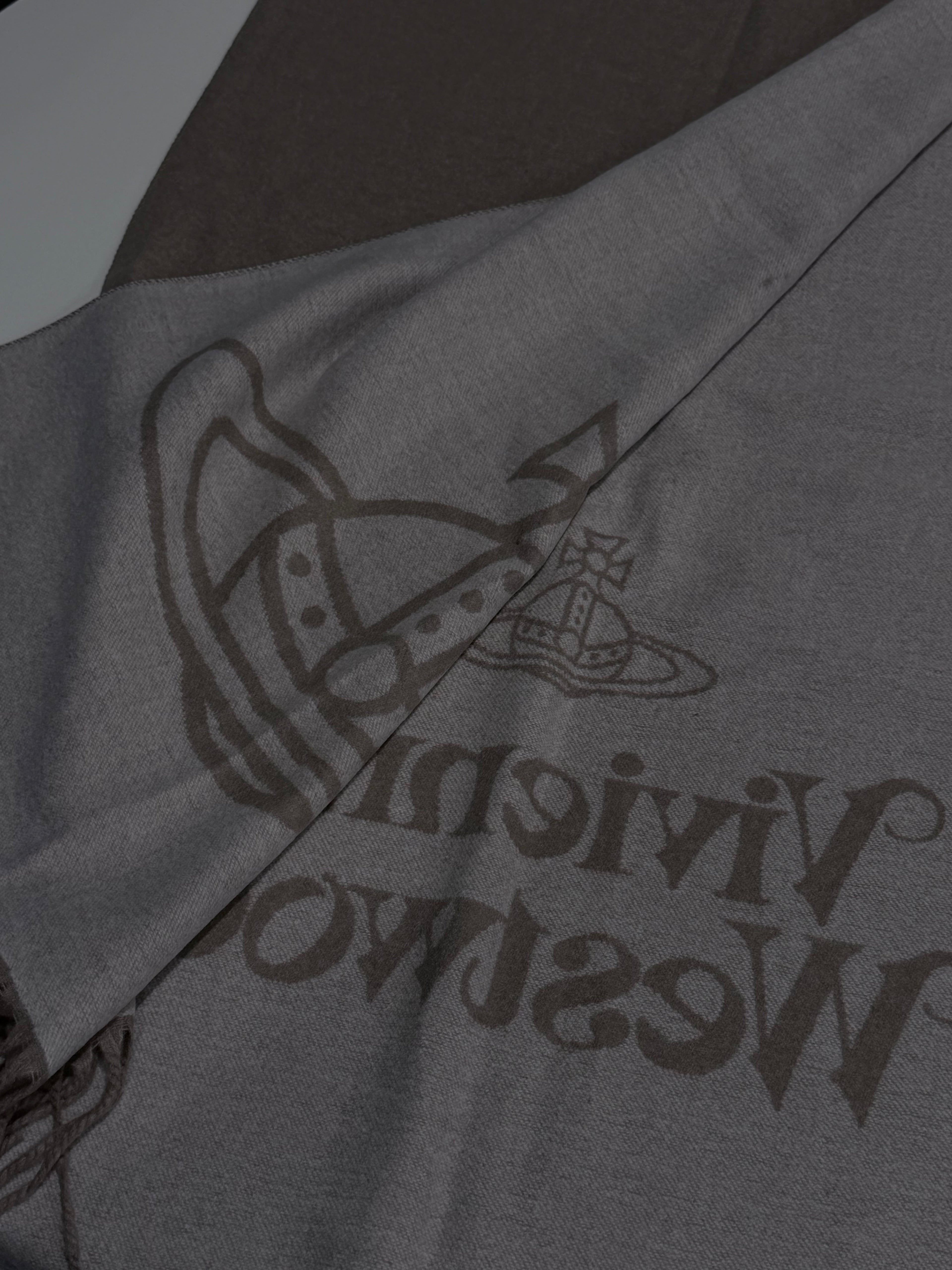 VW Single Orb And Lettering Scarf - Beige
