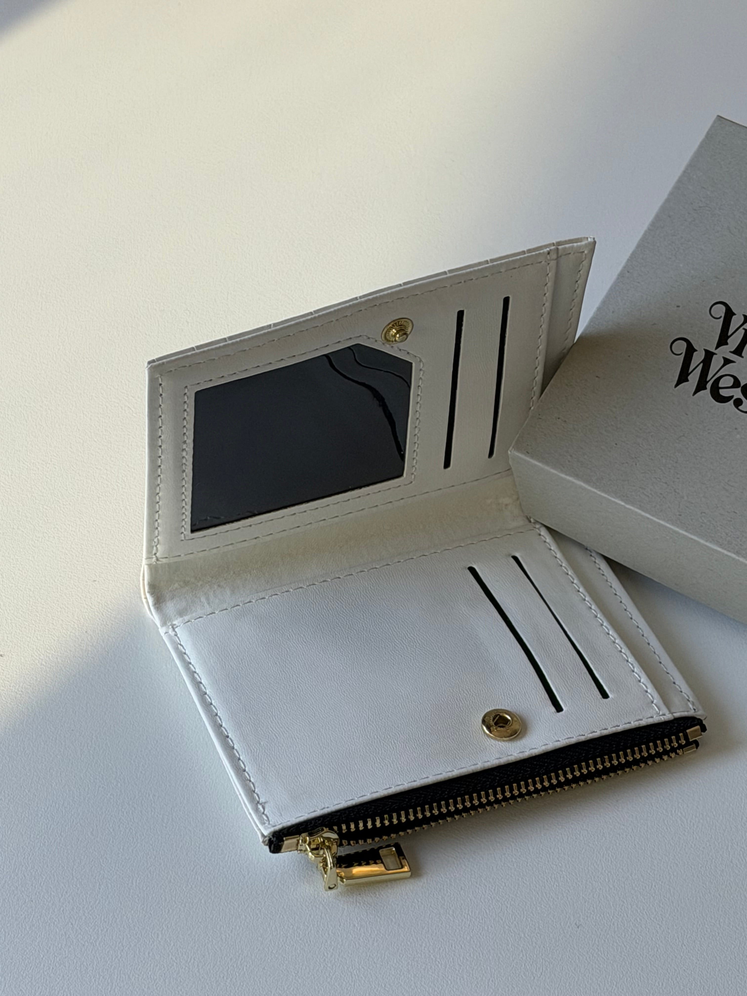 VW Slim Flap Purse - White