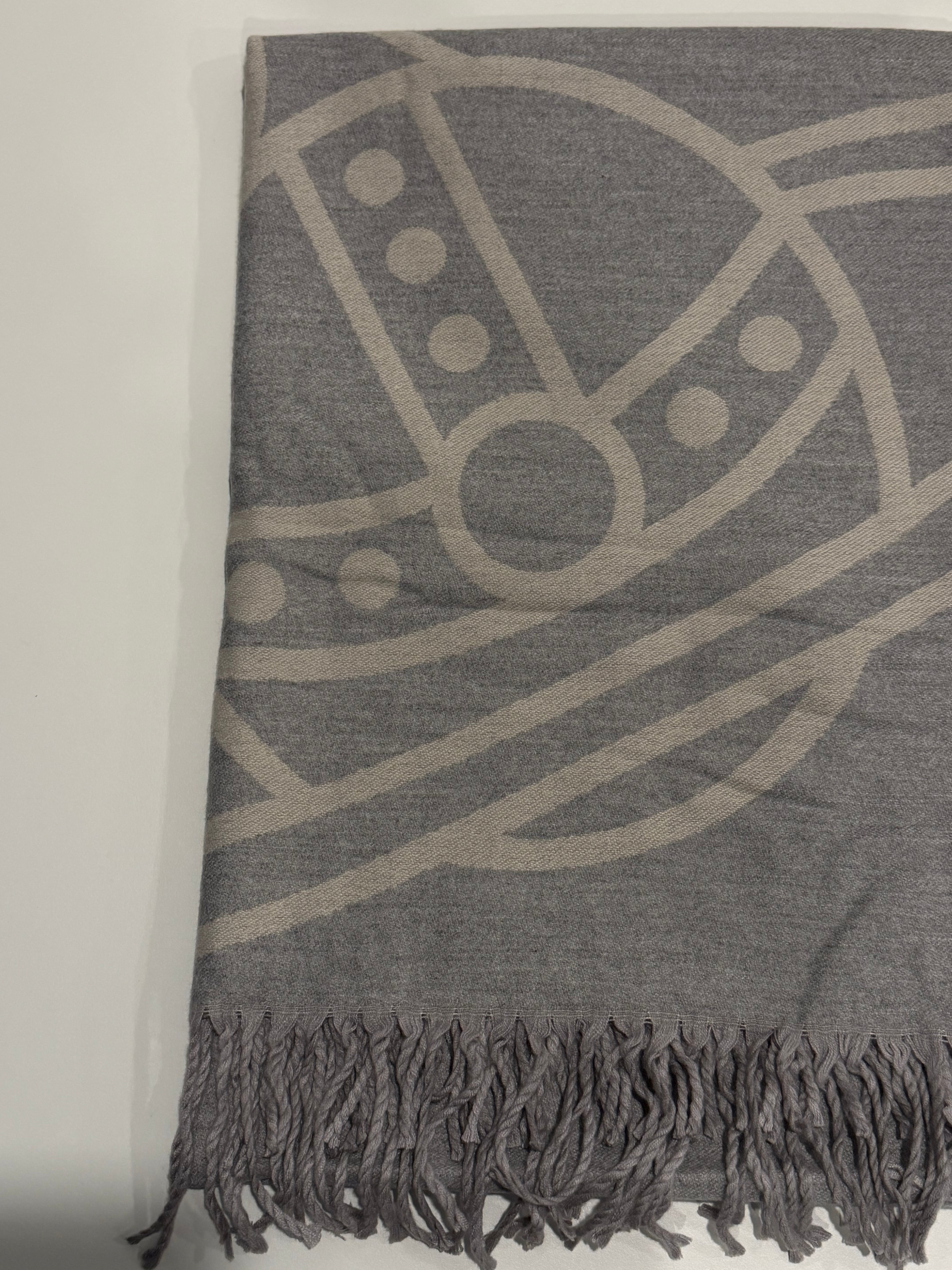 VW Double Side Single Orb Scarf - Grey