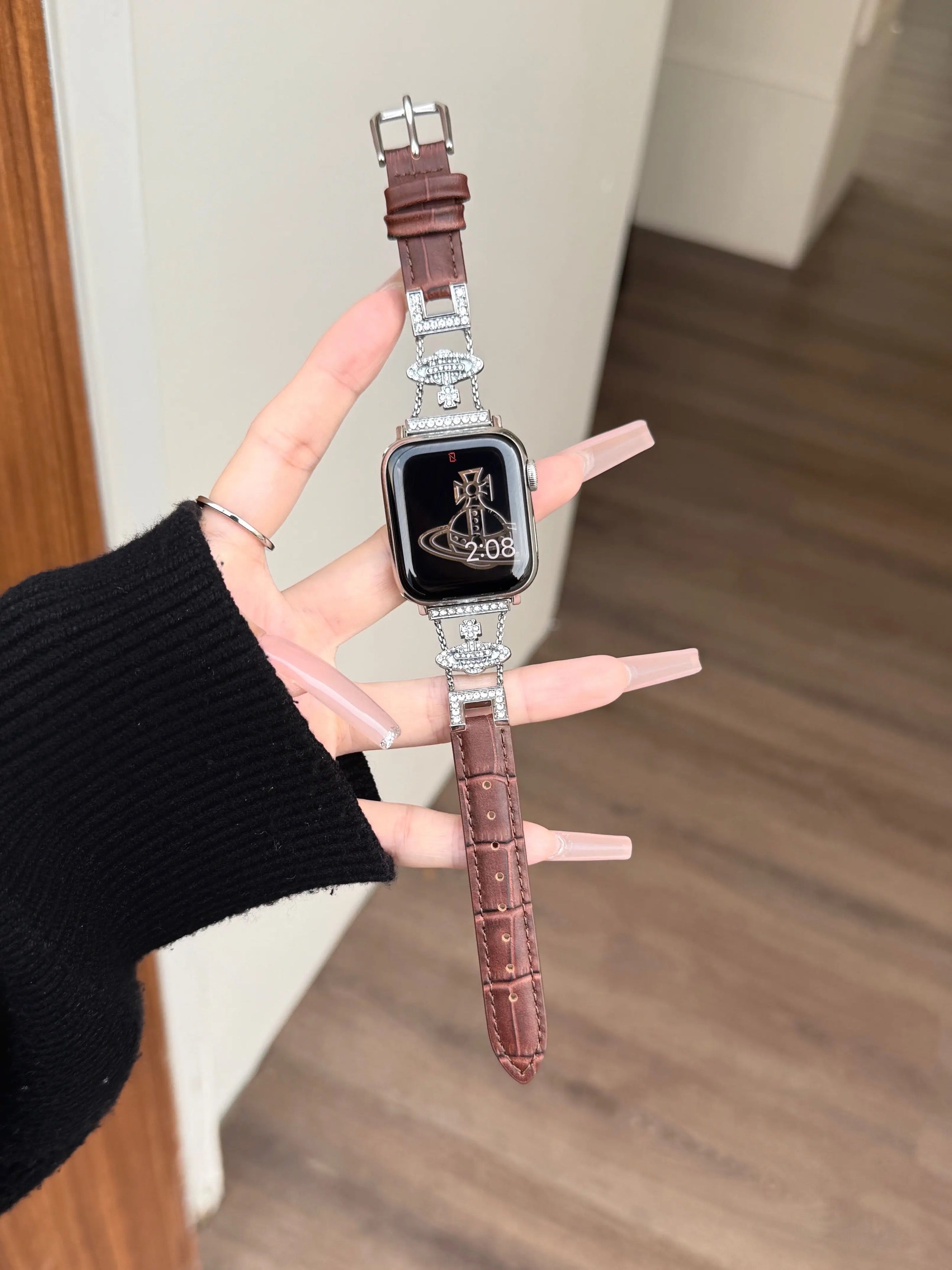 VW Vienna Crystal Watch Strap - Brown