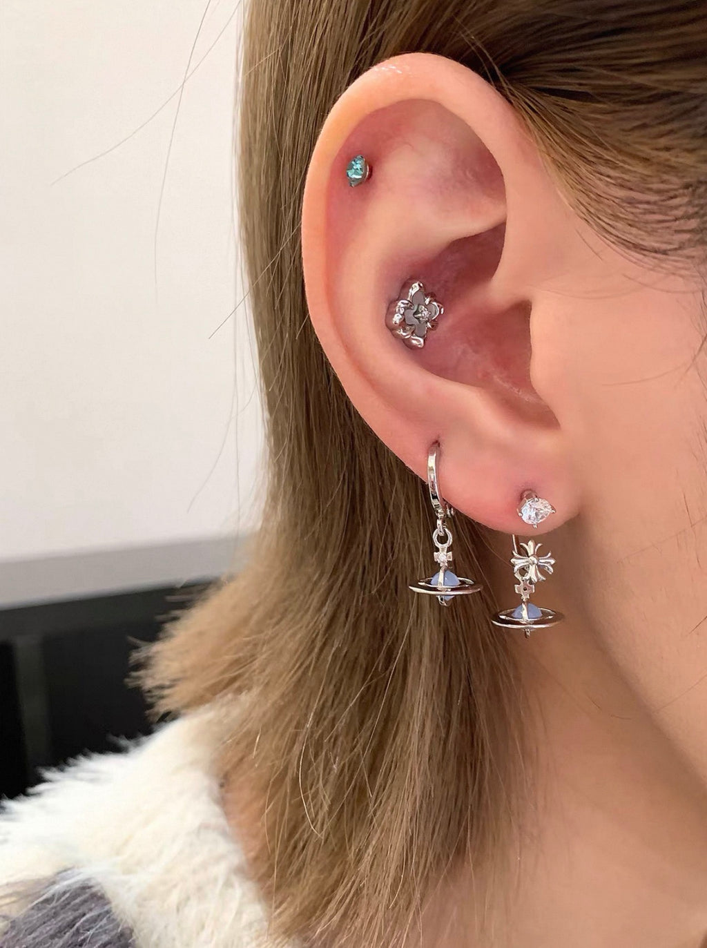 VW Orb Drop Earring Set - Blue