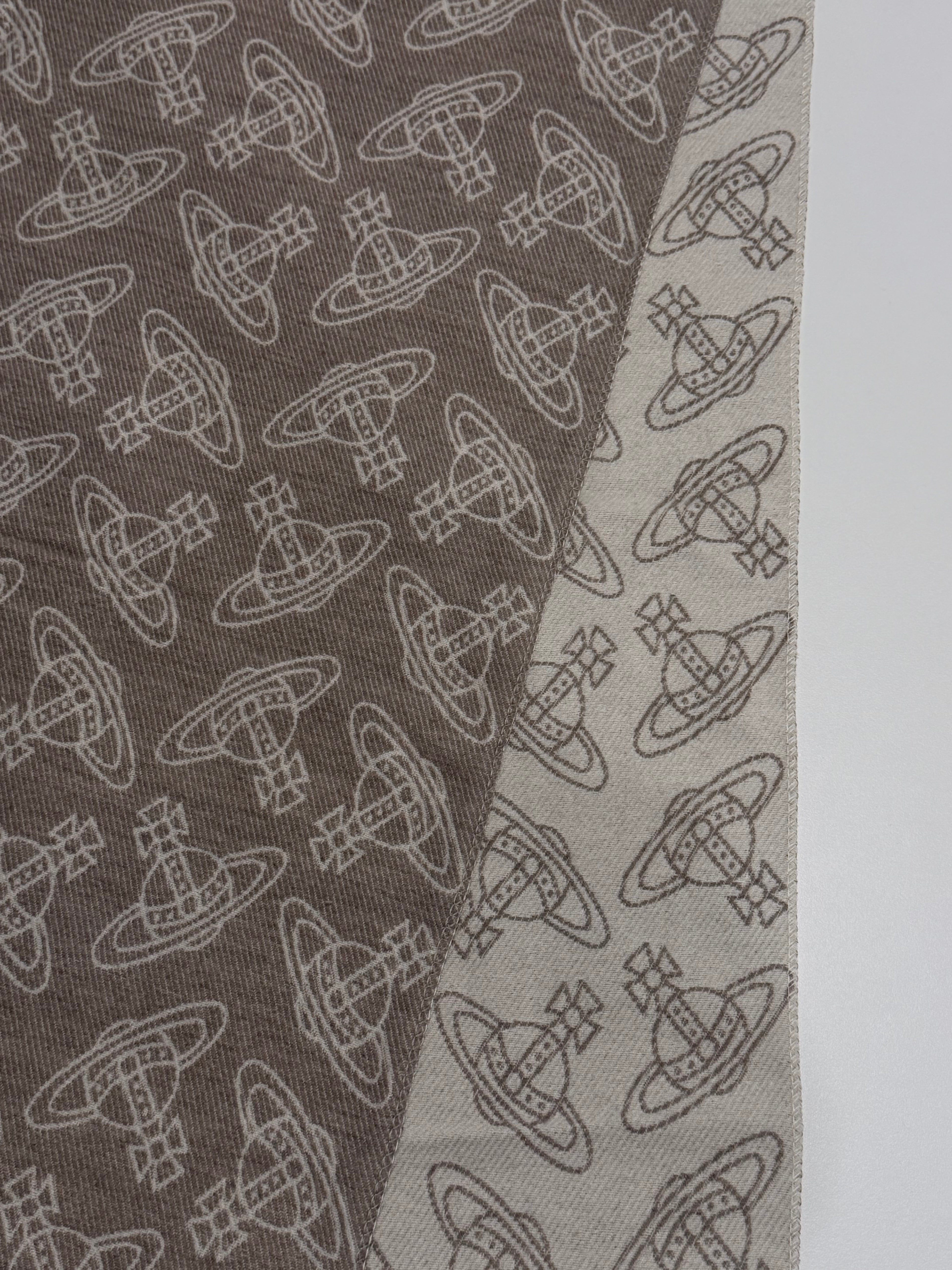 VW Double Side Allover Orb Print Scarf - Beige