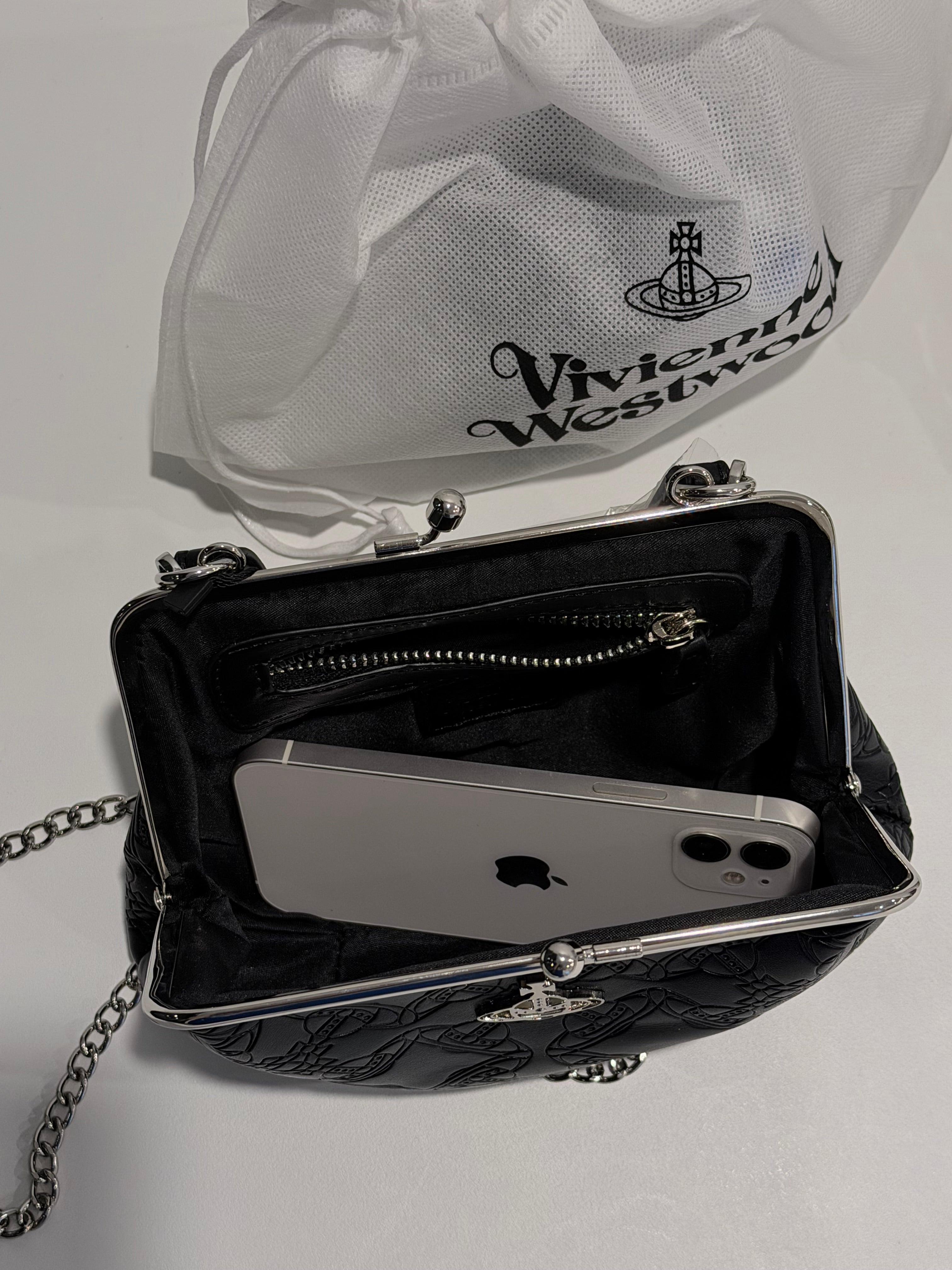 VW Granny Frame Purse - Black Print
