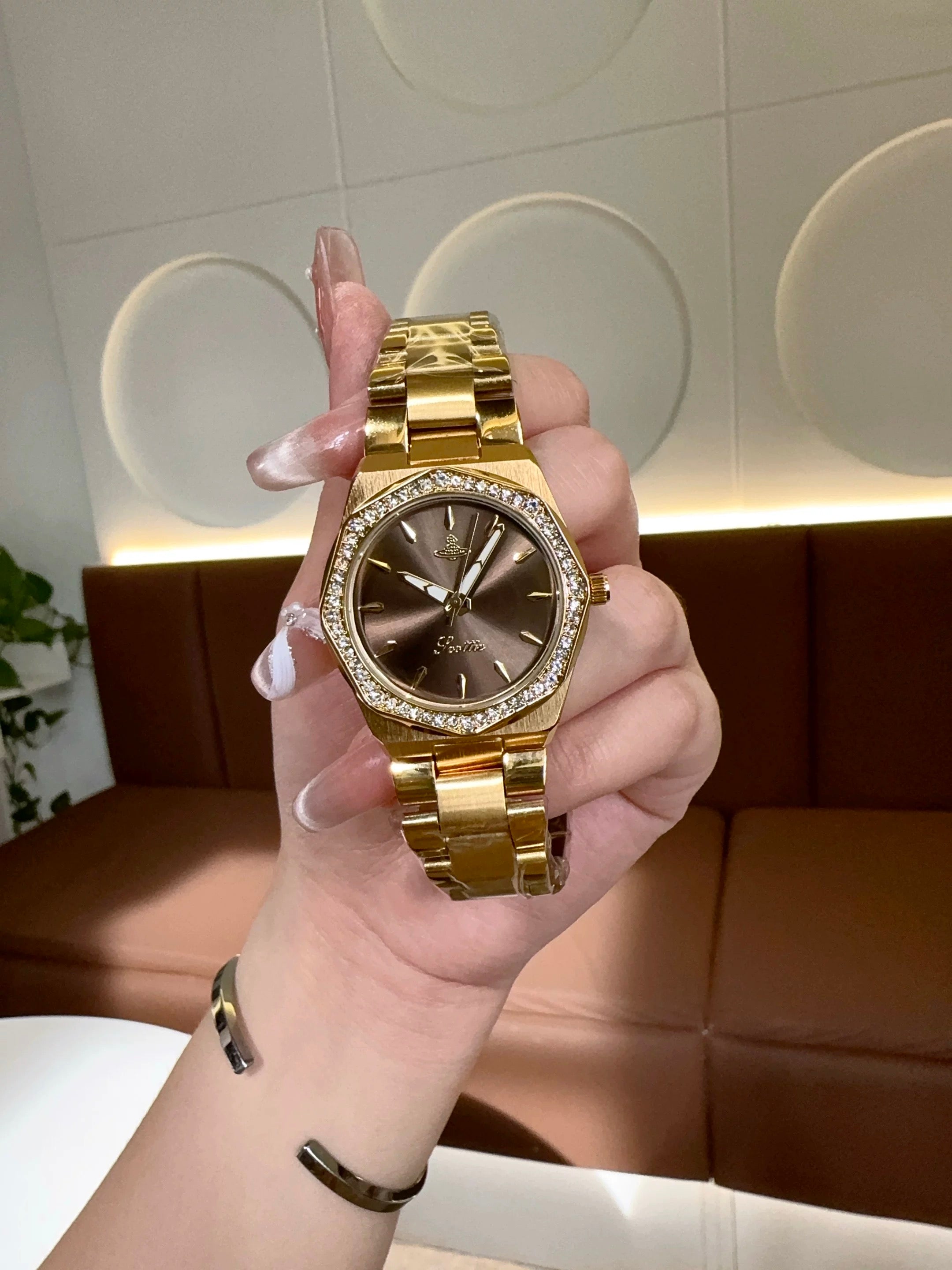 VW Seymour Watch - Brown/Gold Link