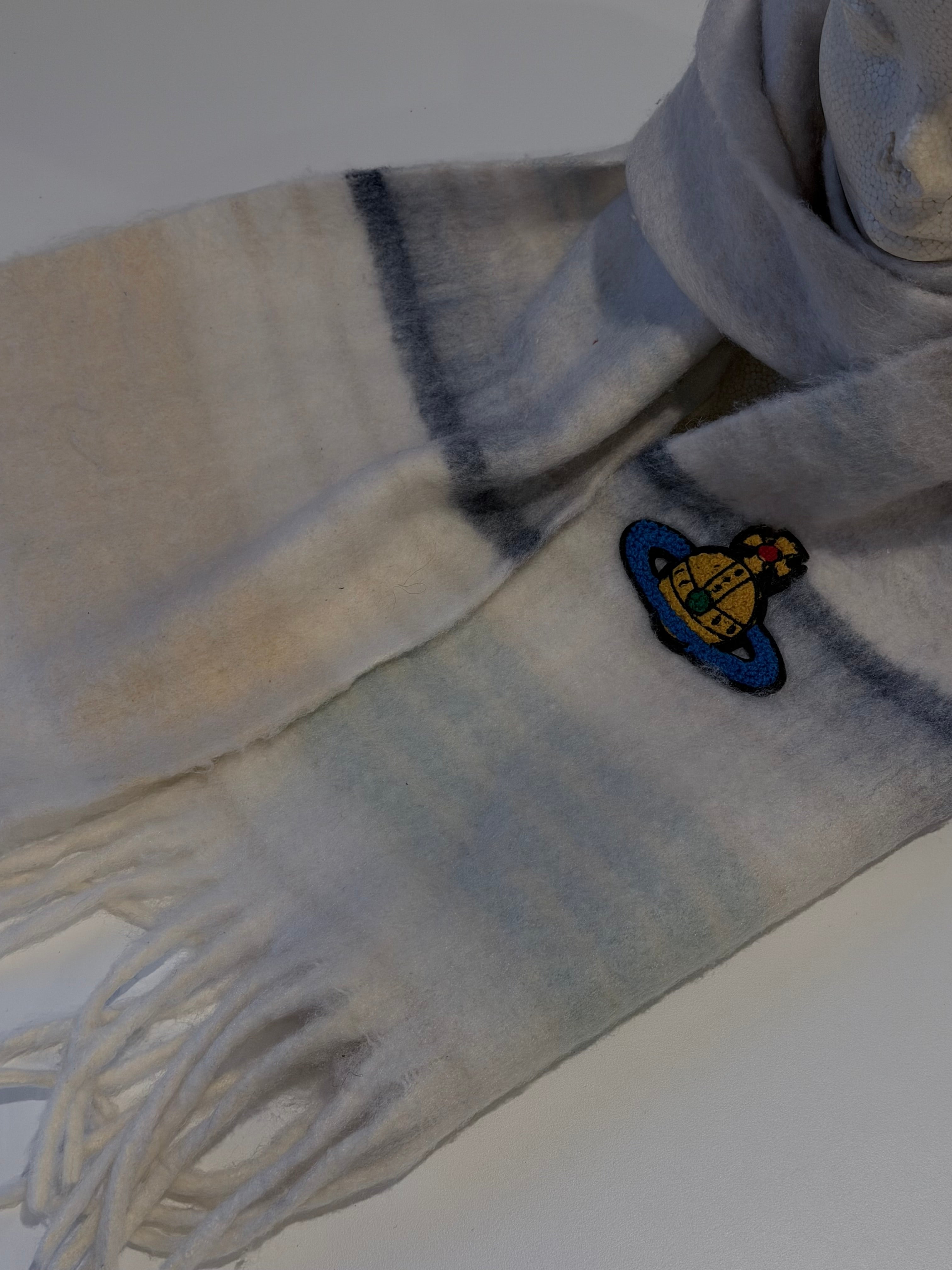 VW Orb Embroidered Scarf - White