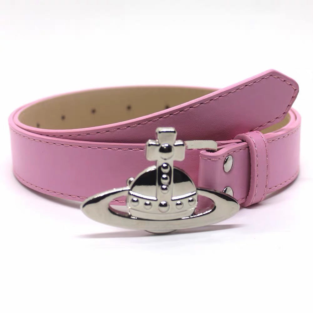 VW Orb Buckle Belt - Pink
