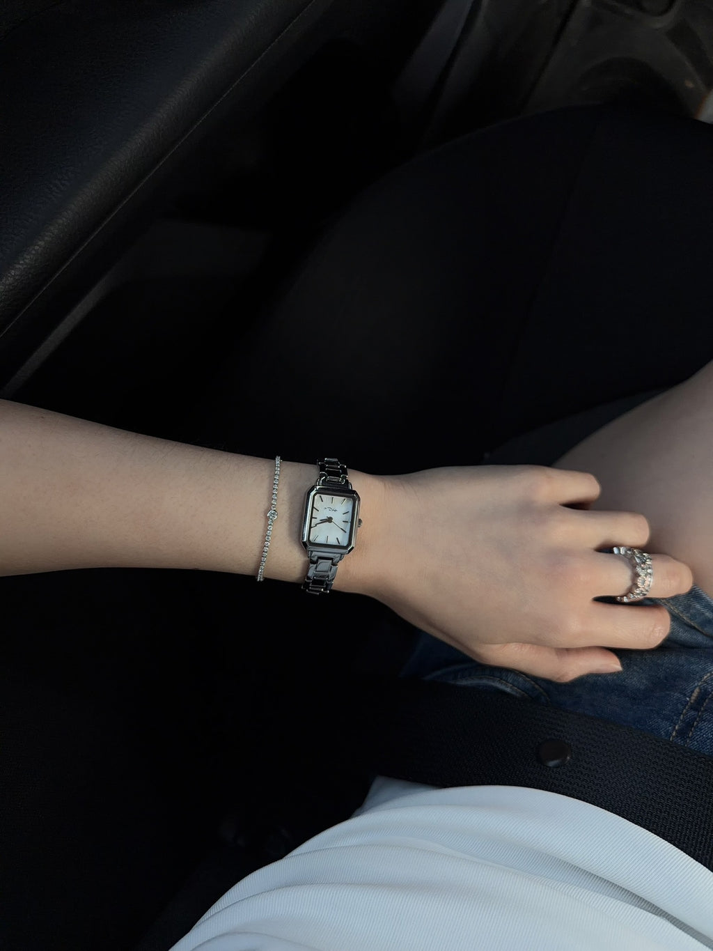 Celeste Mini Square Watch - White
