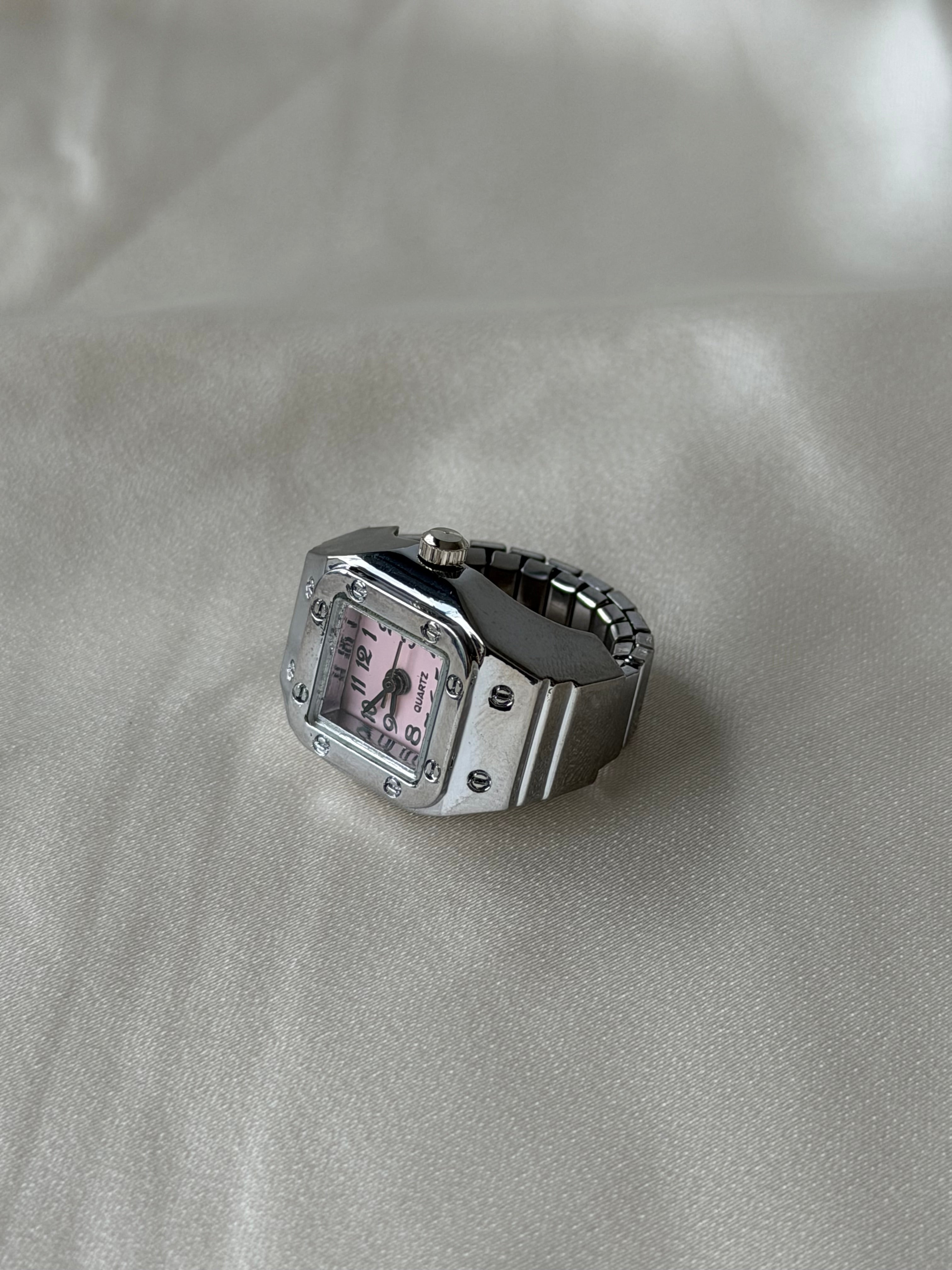 Santos Watch Ring - Silver Pink
