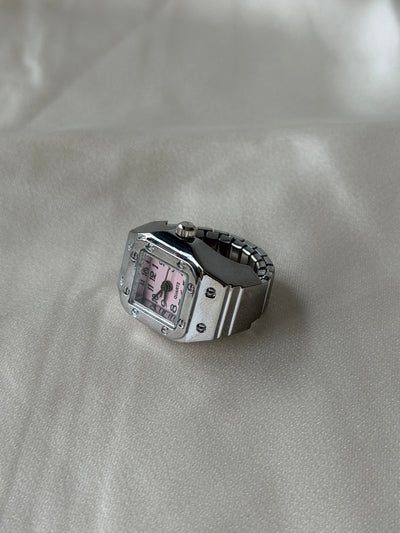 Santos Watch Ring - Silver Pink
