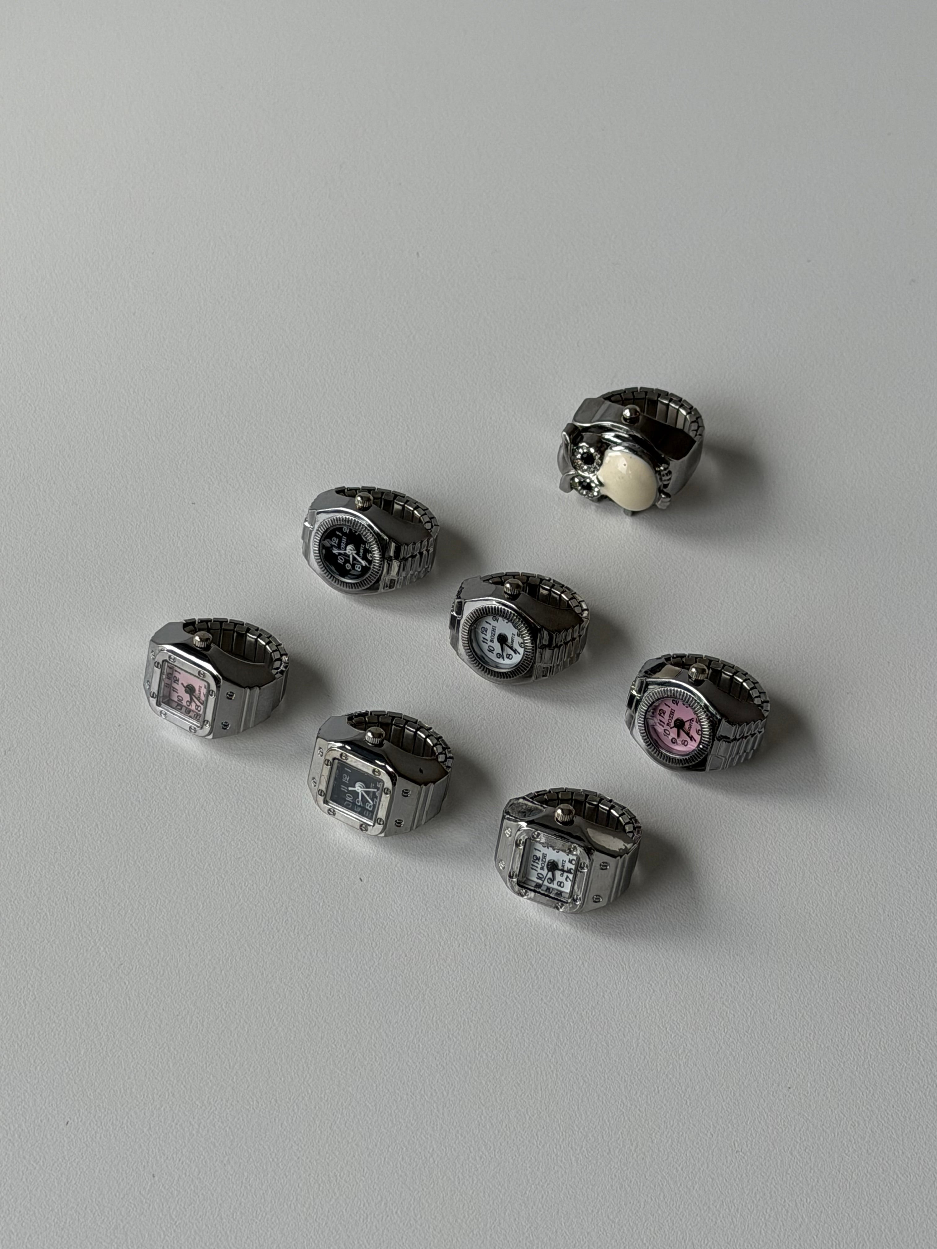 Milano Watch Ring - Silver White