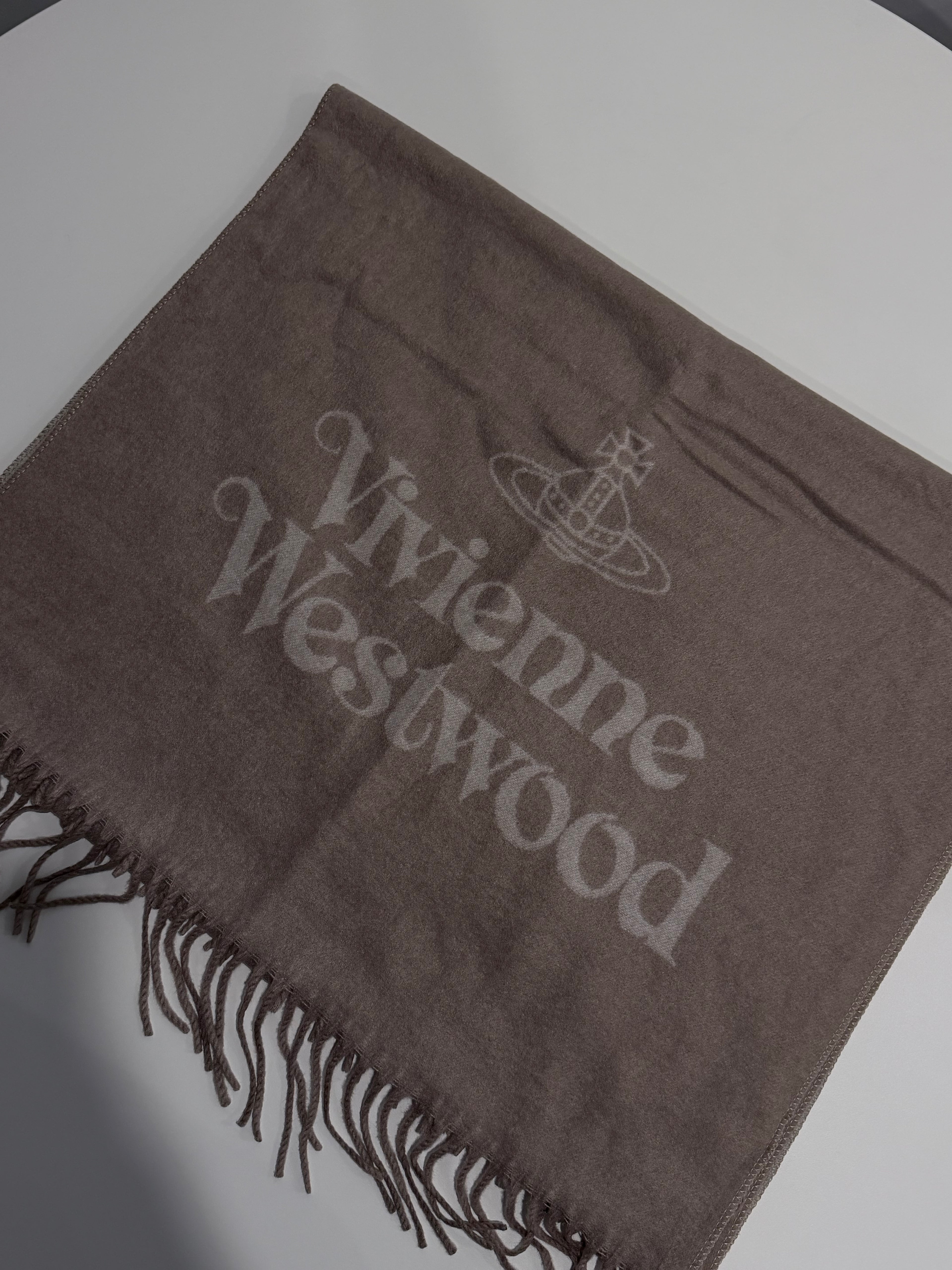 VW Single Orb And Lettering Scarf - Beige