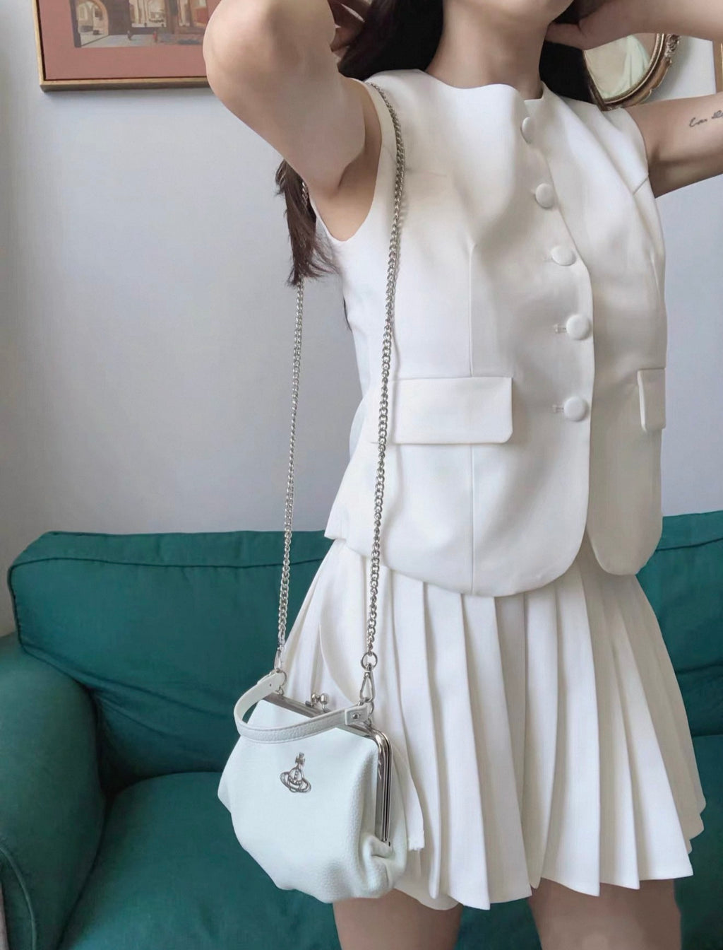 VW Granny Frame Purse - Matte White