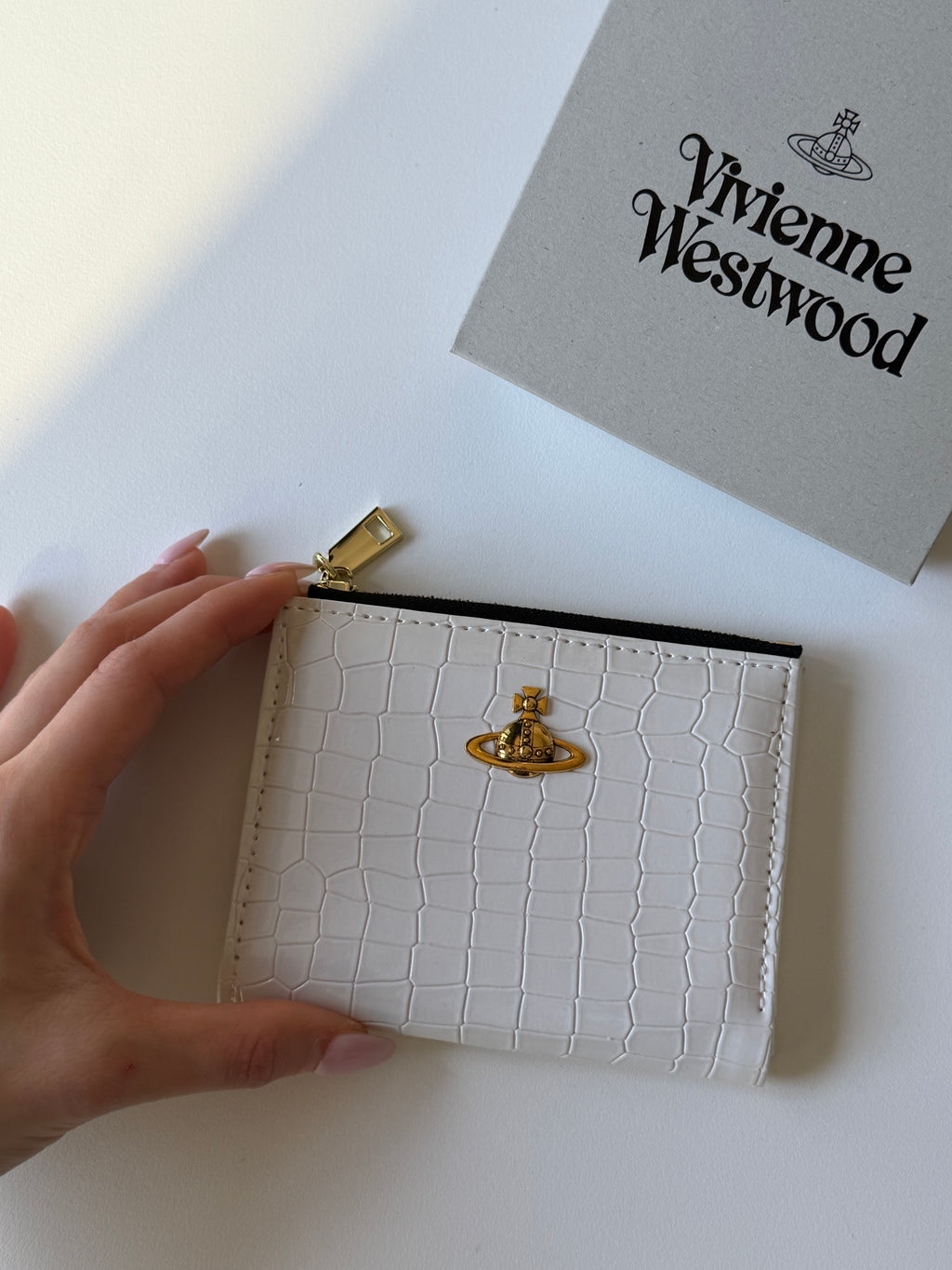 VW Slim Flap Purse - White