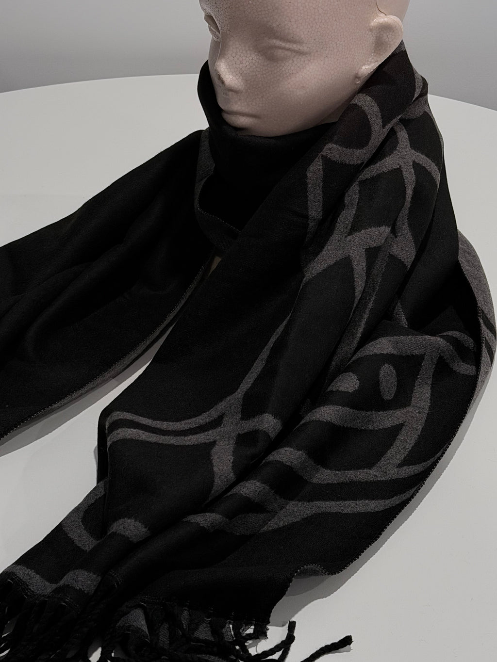 VW Double Side Single Orb Scarf - Dark Gray