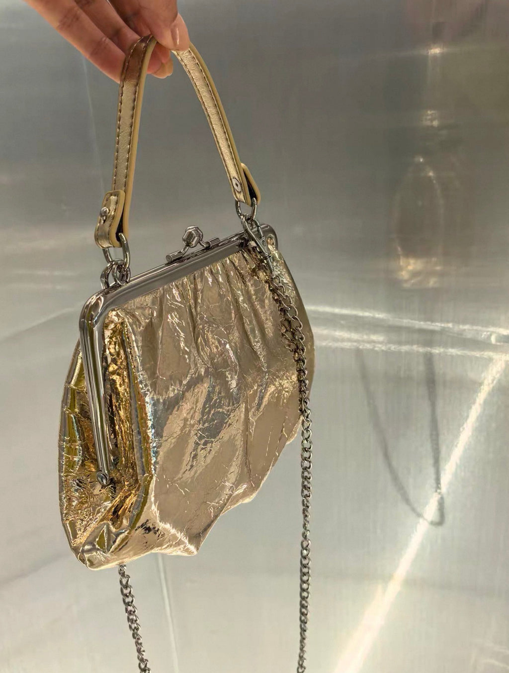 VW Granny Frame Purse - Gold