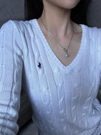 Vivienne Westwood Safety Pin Orb Necklace – Silver-Tone Crystal Pendant with Gift Box & Pouch