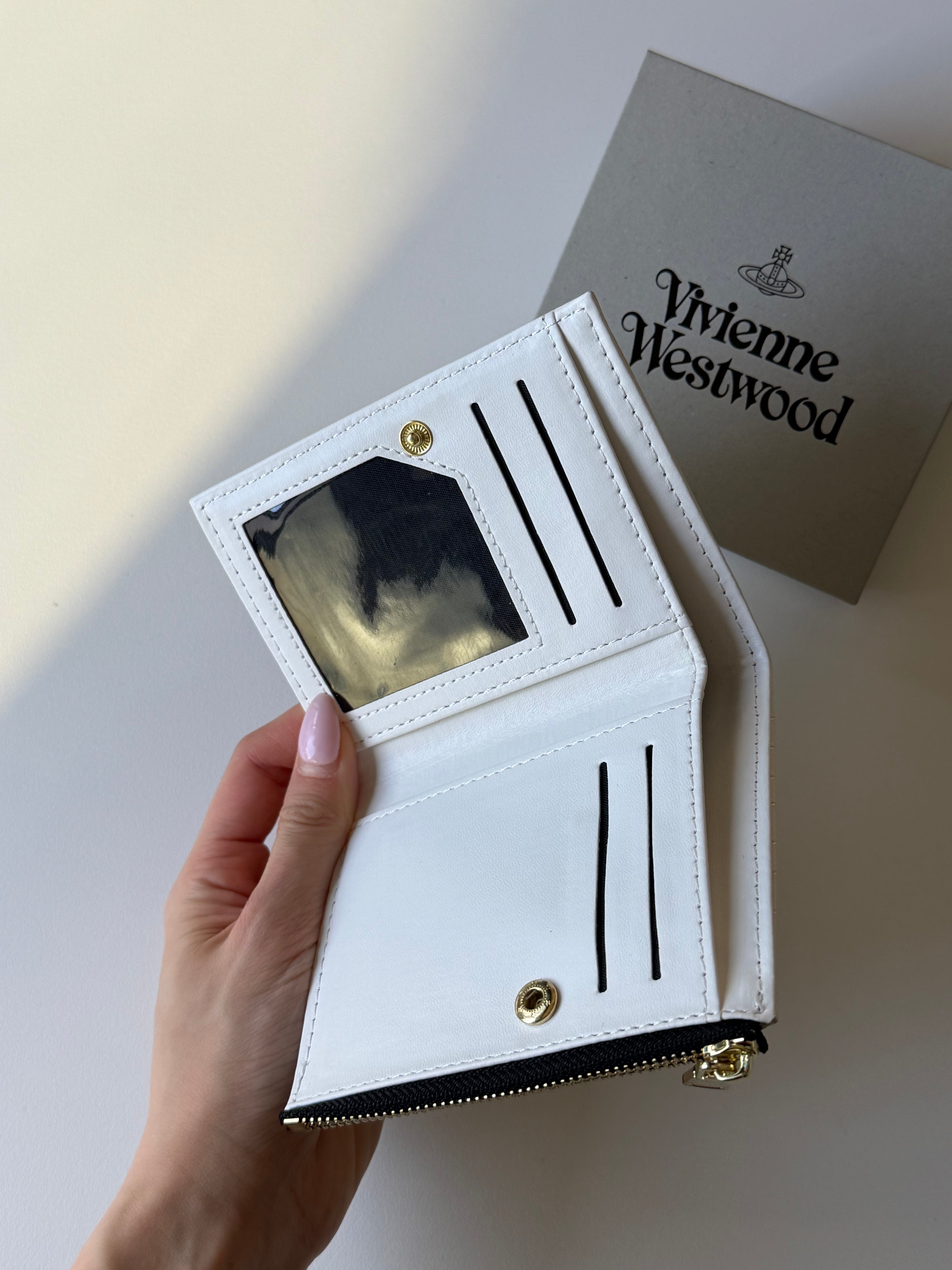 VW Slim Flap Purse - White