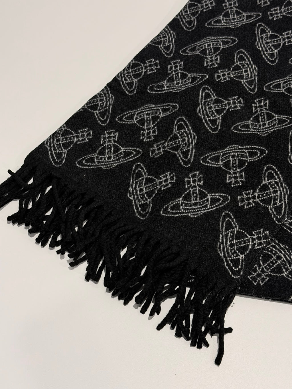 VW Double Side Allover Orb Print Scarf - Dark Gray