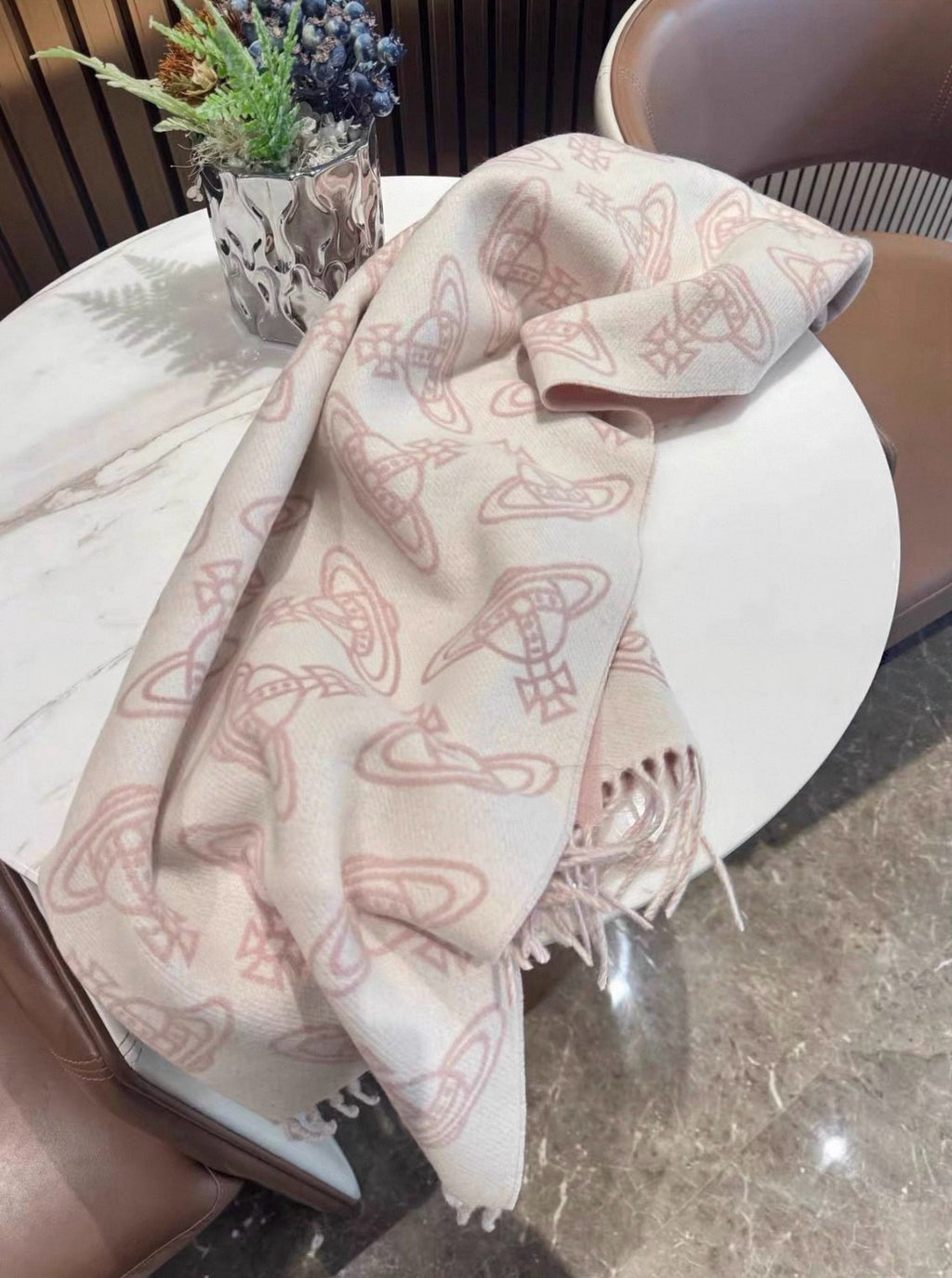 VW Double Side Allover Orb Print Scarf - Pink