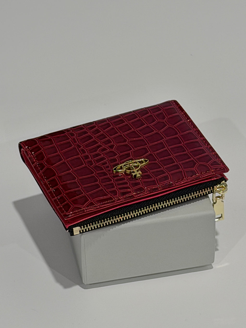 VW Slim Flap Purse - Maroon