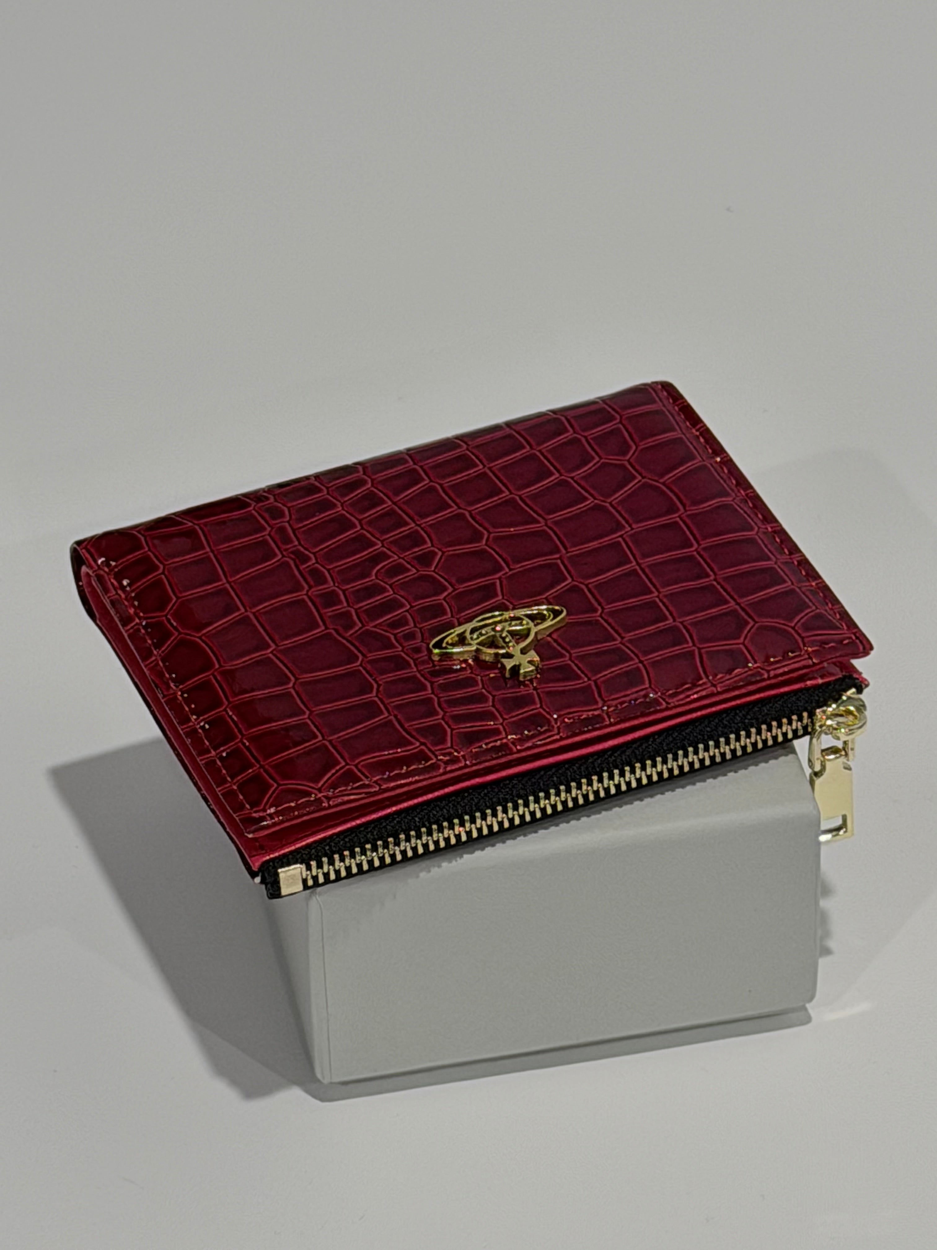 VW Slim Flap Purse - Maroon