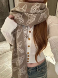 VW Double Side Allover Orb Print Scarf - Beige