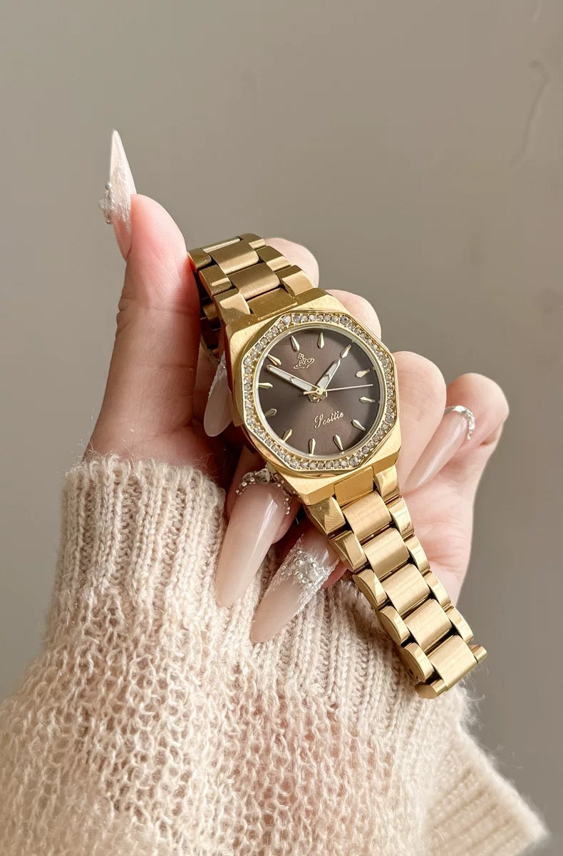 VW Seymour Watch - Brown/Gold Link