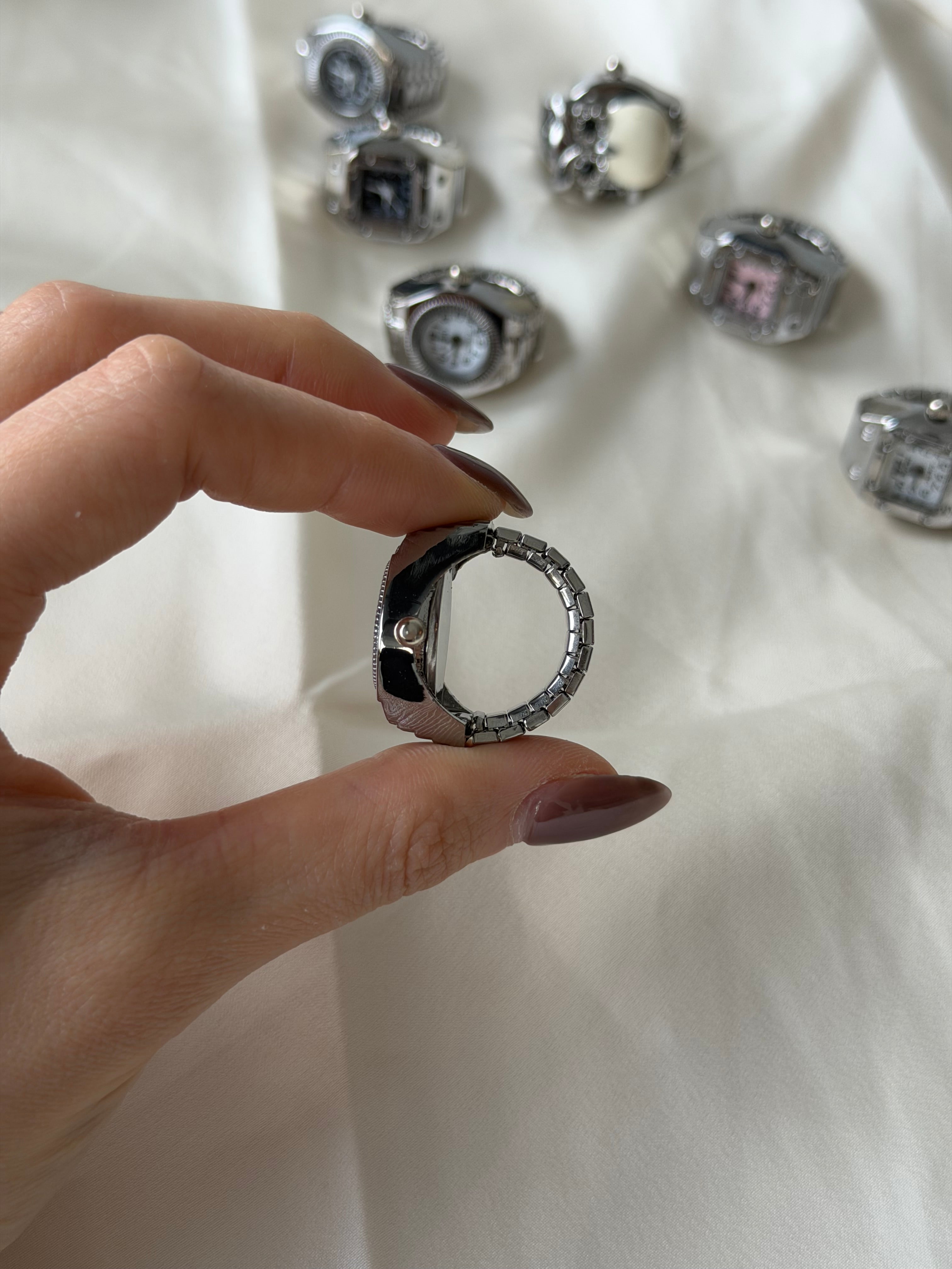 Milano Watch Ring - Silver Pink