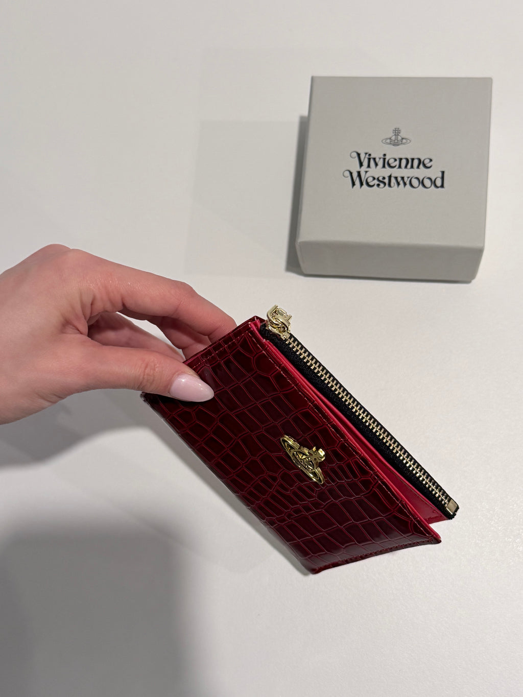VW Slim Flap Purse - Maroon