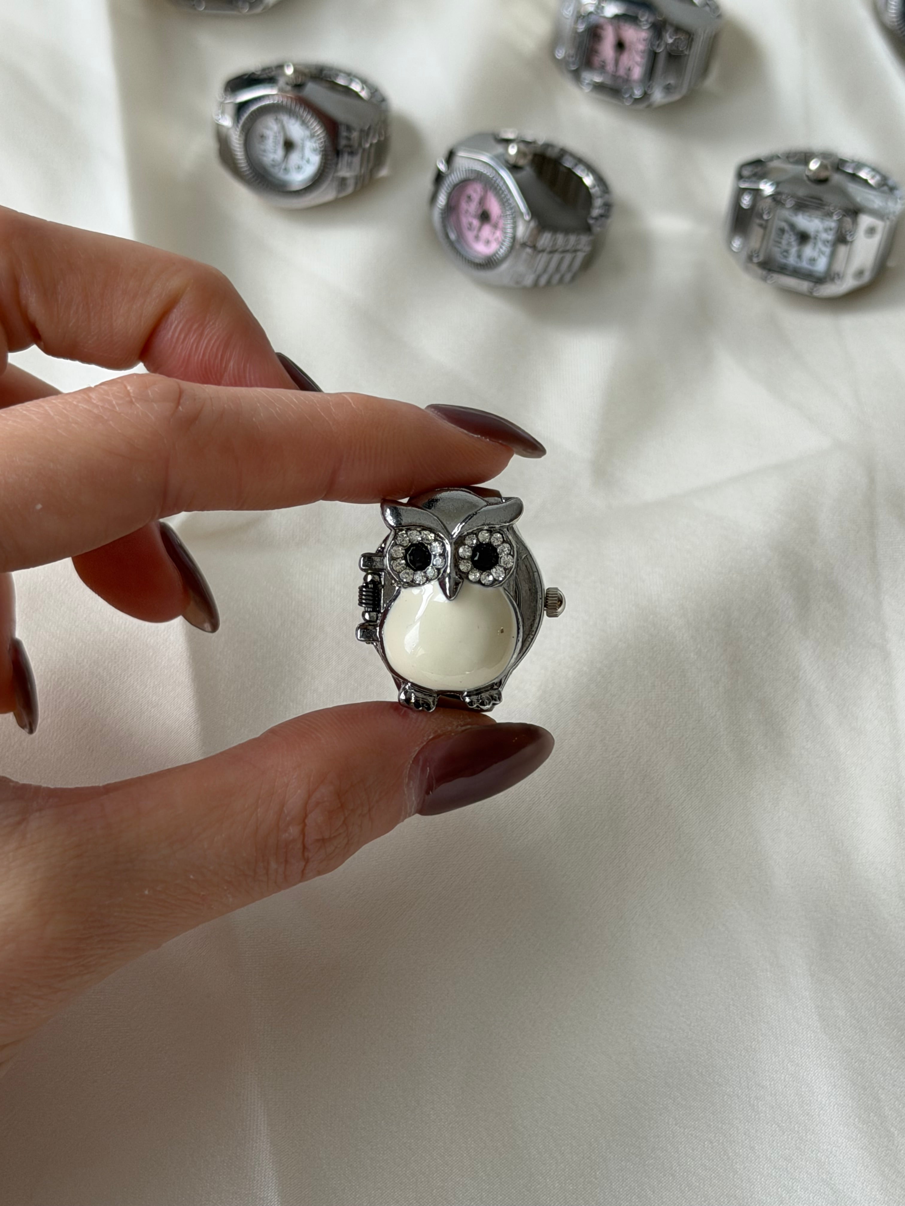 Owl Flip Watch Ring