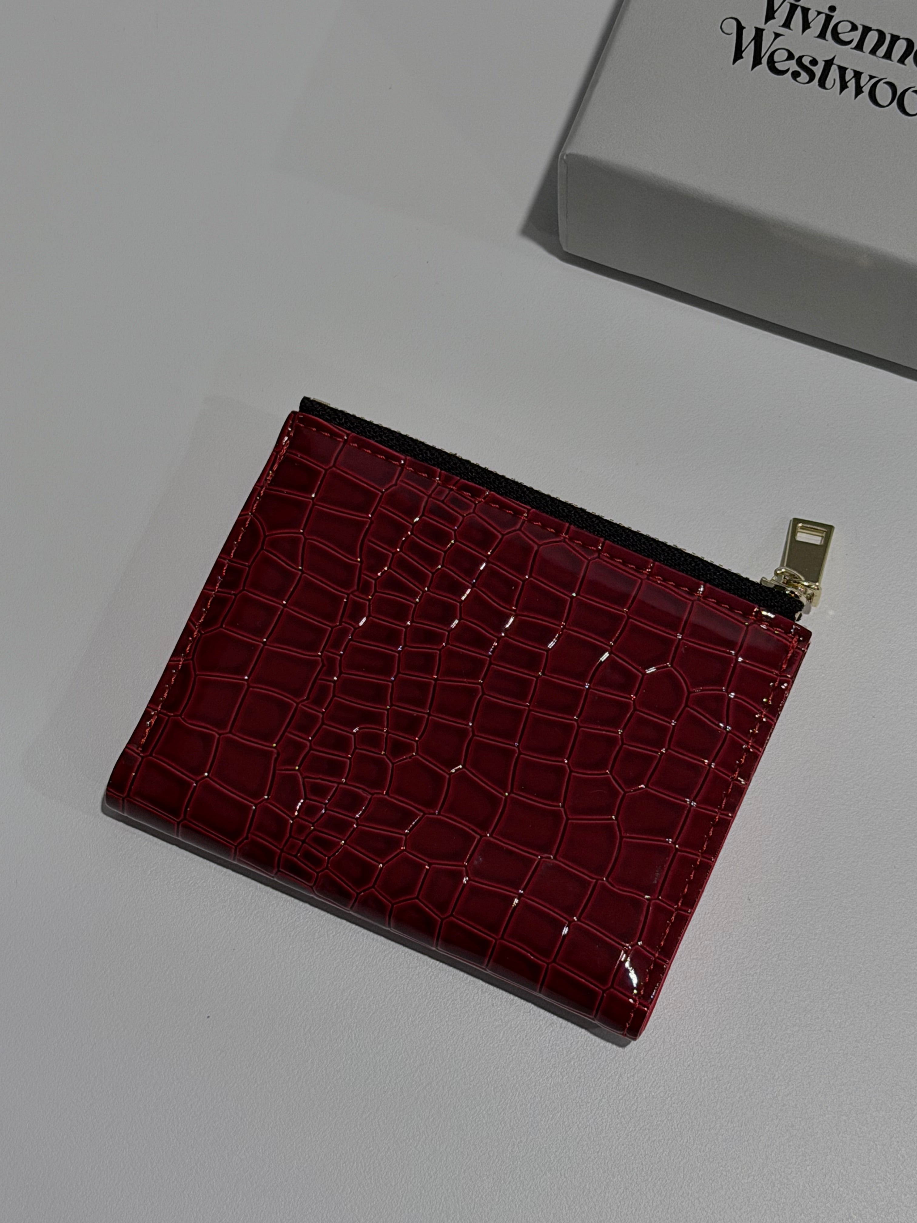 VW Slim Flap Purse - Maroon