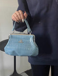 VW Granny Frame Purse - Glossy Blue