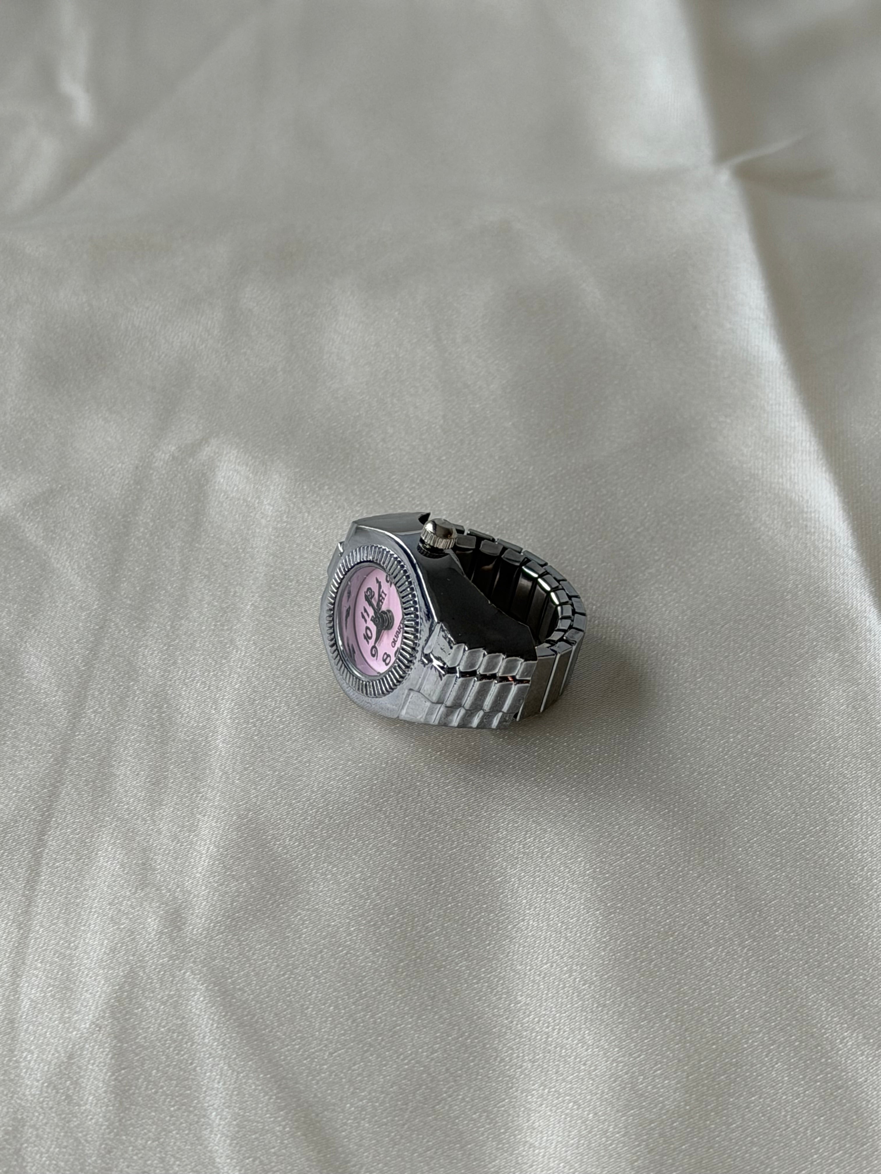 Milano Watch Ring - Silver Pink