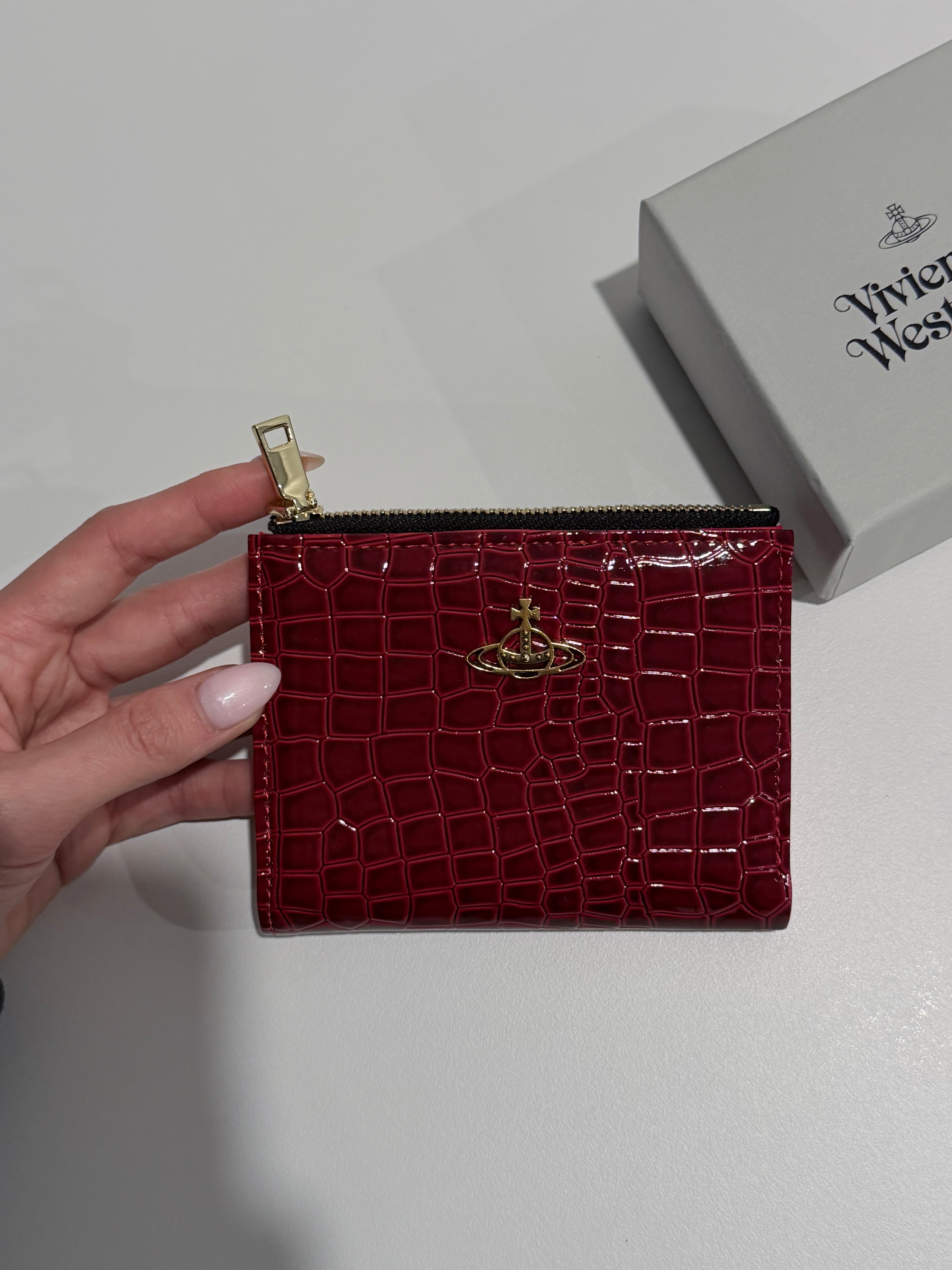 VW Slim Flap Purse - Maroon