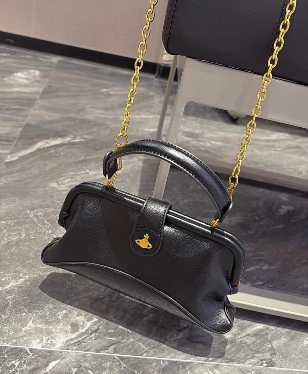 VW Jane Frame Purse - Matte Black