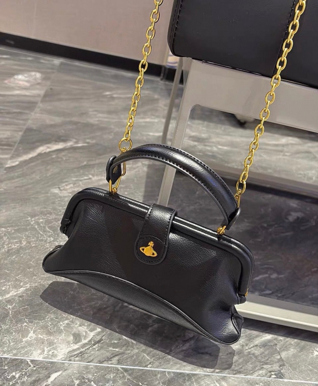 VW Jane Frame Purse - Matte Black