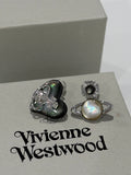 Boucles d'oreilles Duo Cœur et Orbe VW - Noir