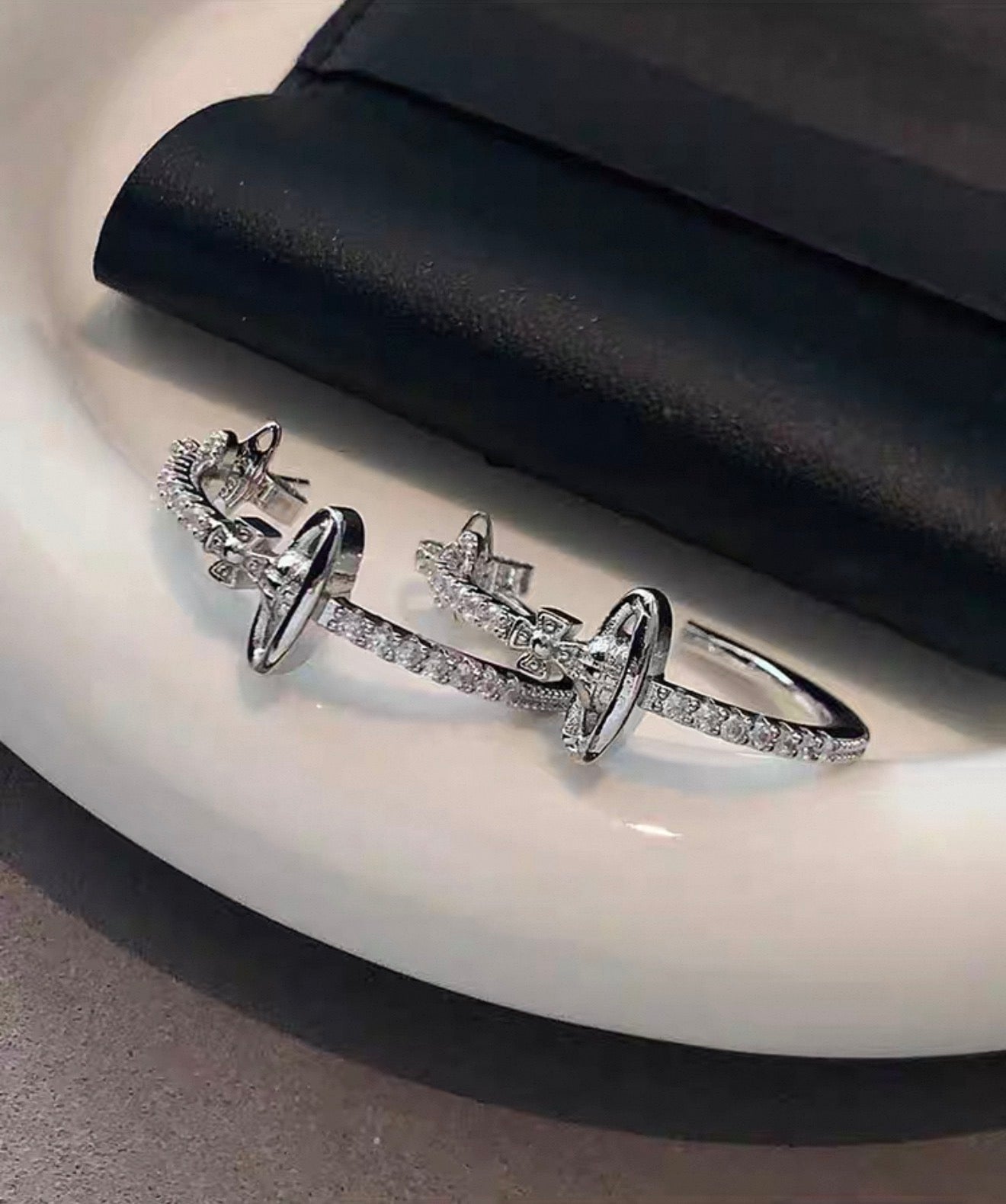 VW Bas Relief Hoop Earrings - Silver
