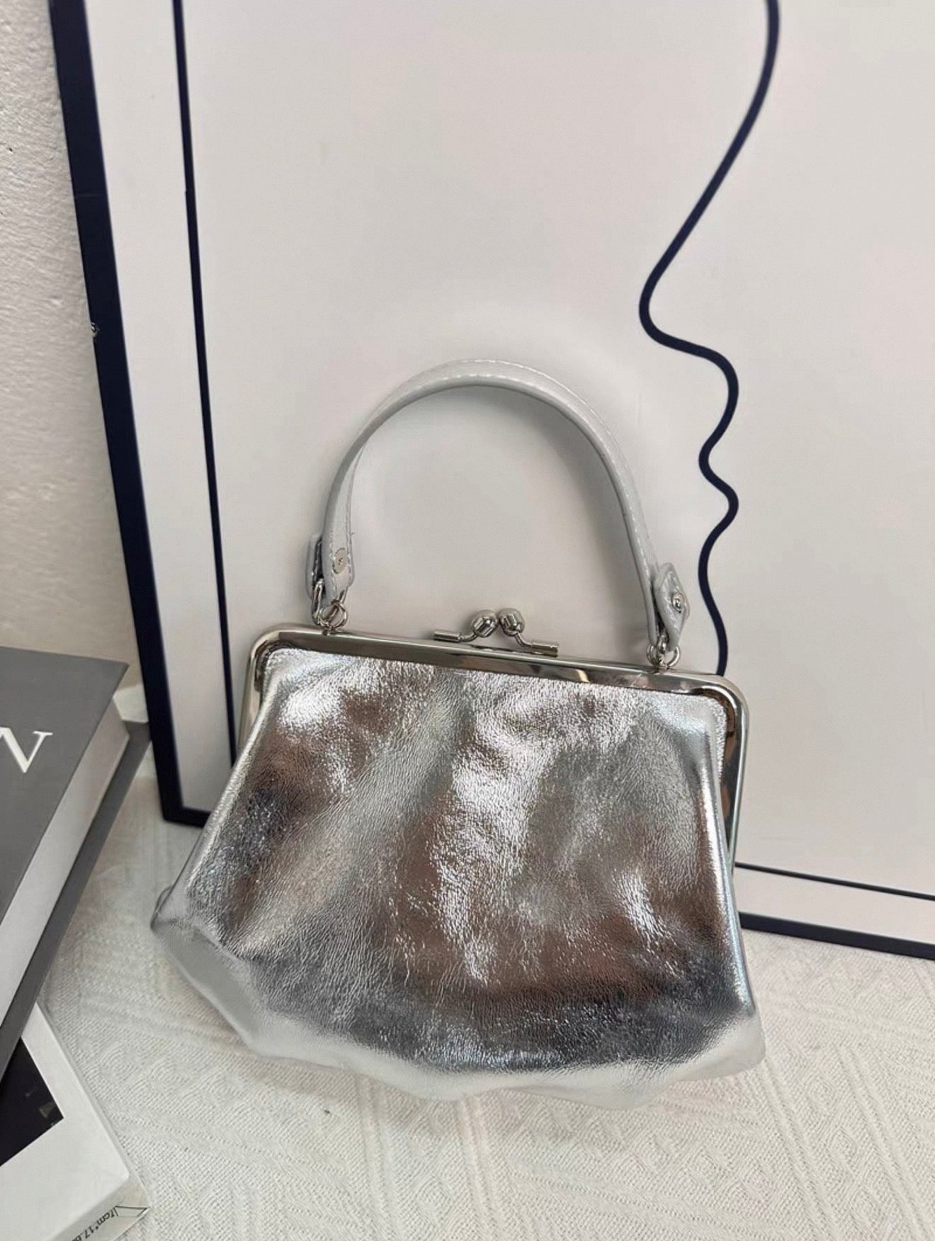 VW Granny Frame Purse - Silver