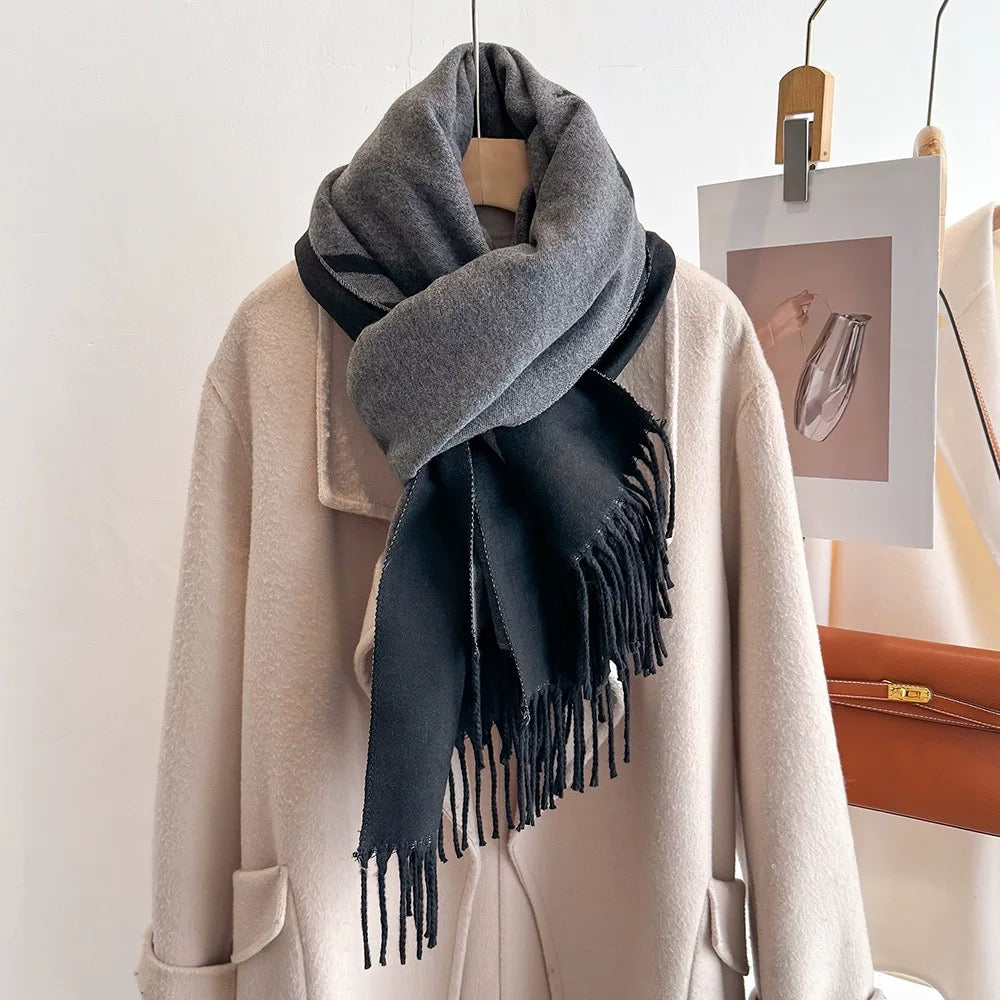VW Double Side Single Orb Scarf - Dark Gray