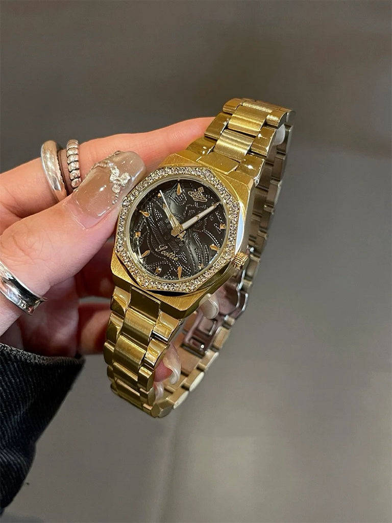 VW Wallace Watch - Emerald/Gold Link