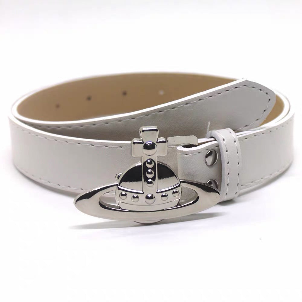 VW Orb Buckle Belt - White