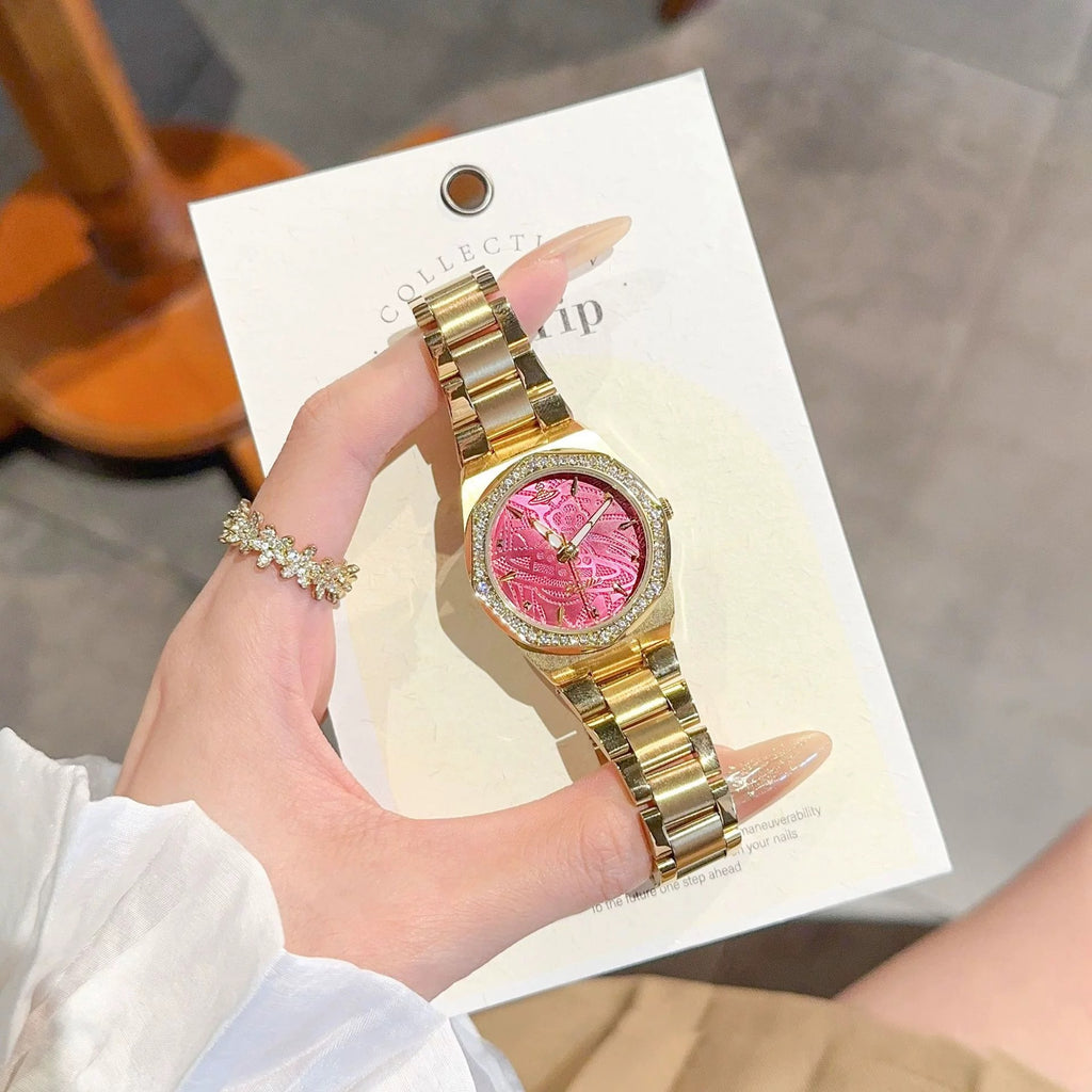 VW Wallace Watch - Red/Gold Link