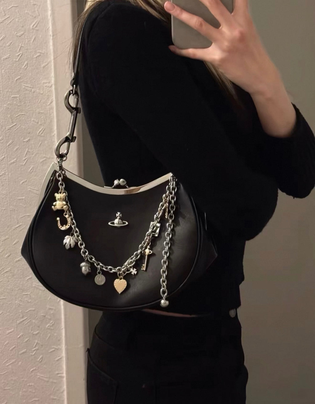 VW Charm Frame Purse - Matte Black
