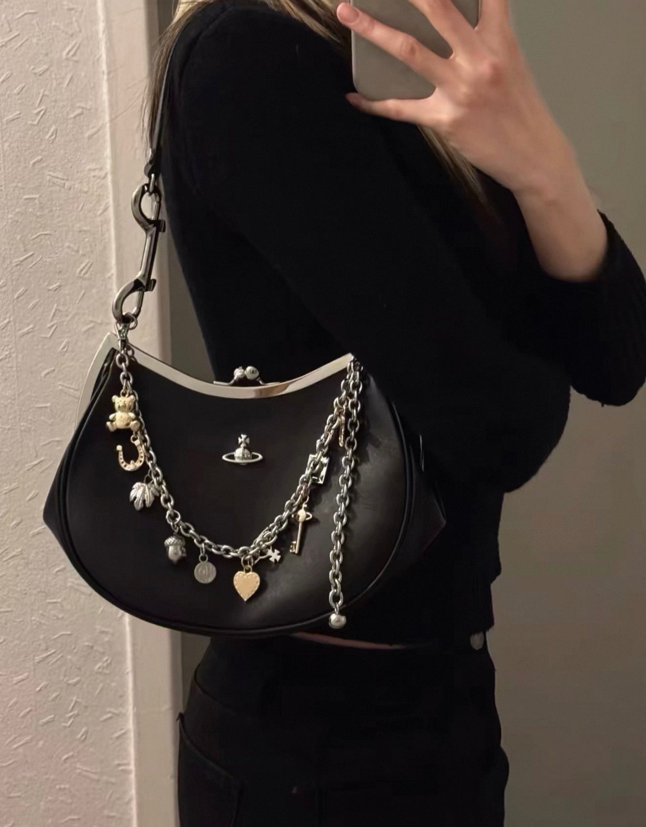 VW Charm Frame Purse - Matte Black