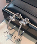 VW Bas Relief Hoop Earrings - Silver