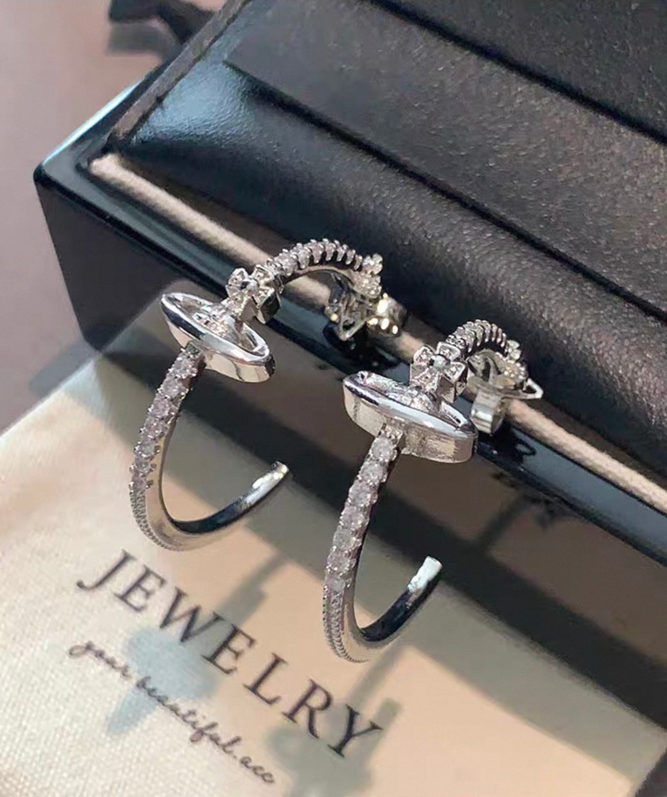 VW Bas Relief Hoop Earrings - Silver