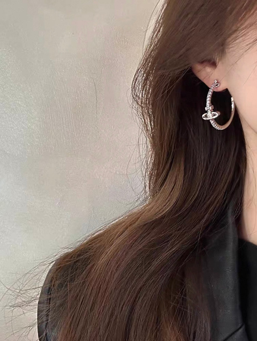 VW Bas Relief Hoop Earrings - Silver