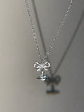 VW Ribbon Orb Pendant Necklace - Blue