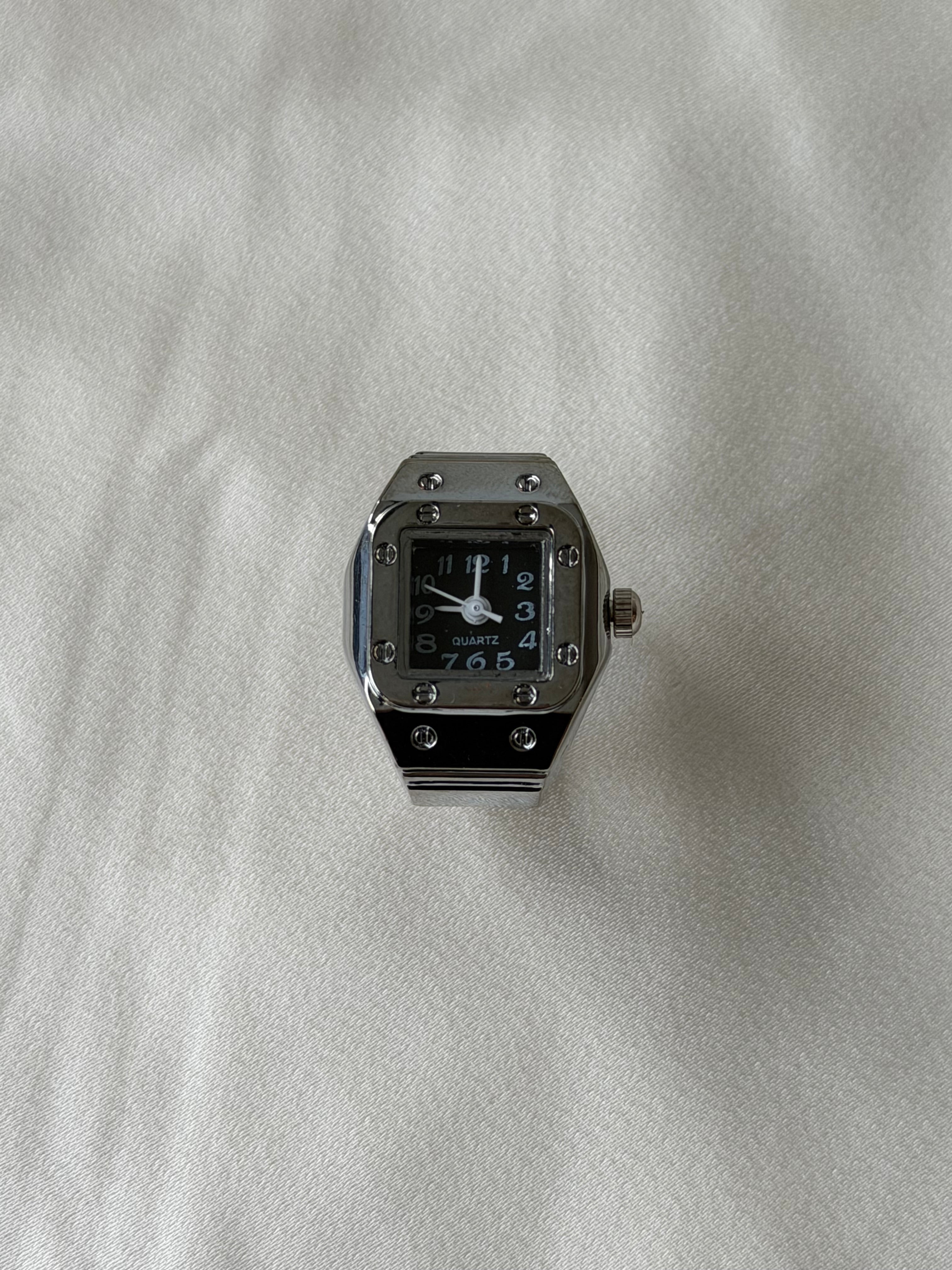 Santos Watch Ring - Silver Black